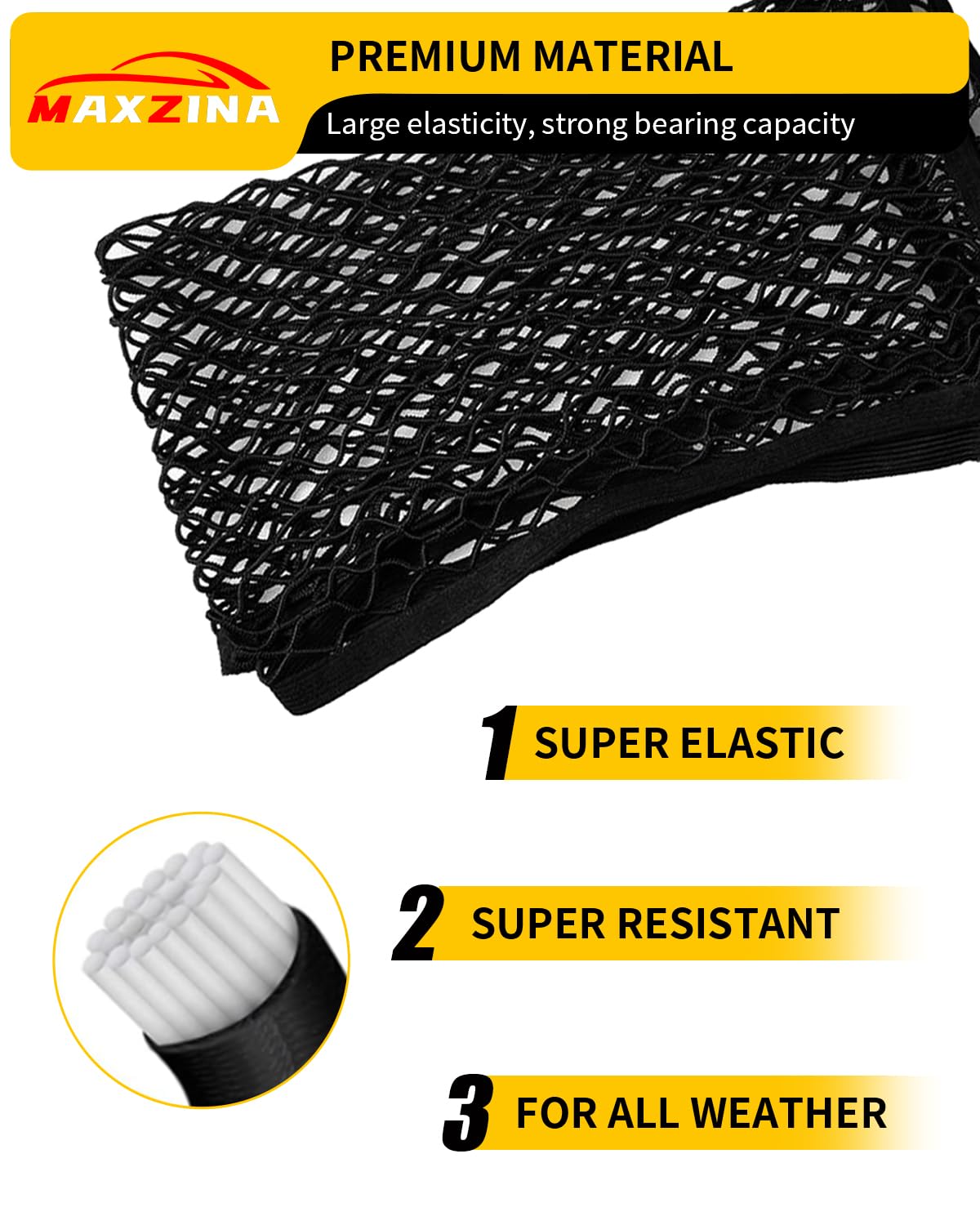 Maxzina Cargo Net Compatible With 2022-2025 Ford Maverick 2021-2025 F150 Truck Storage Net Dense Mesh Single Layer Stretchable A