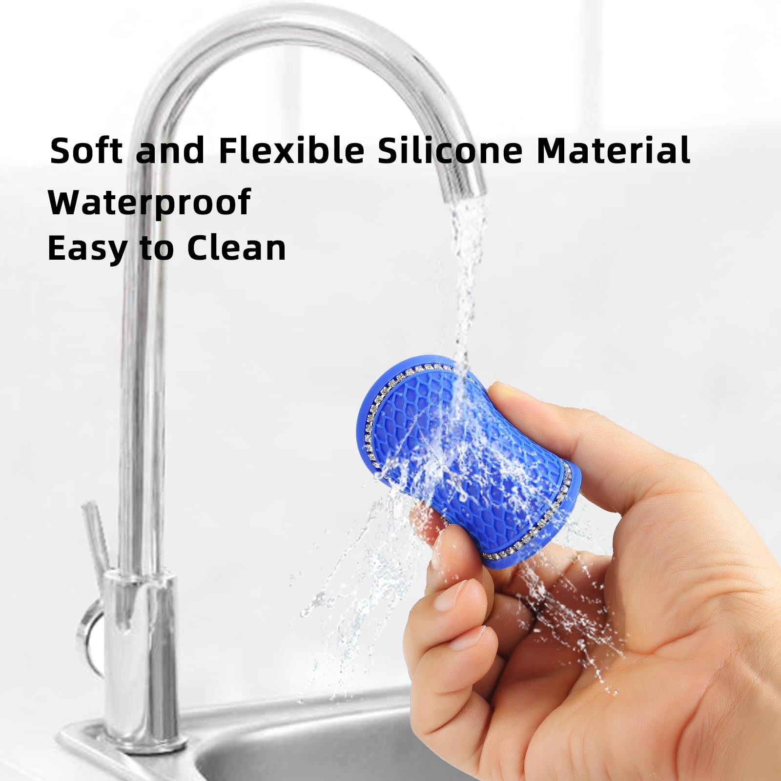 4Pcs Bling Car Cup Coaster, 2.75 Inch Auto Car Cup Holder Insert Coasters Silicone Anti-Slip Crystal Rhinestone Drink Car Cup Ma