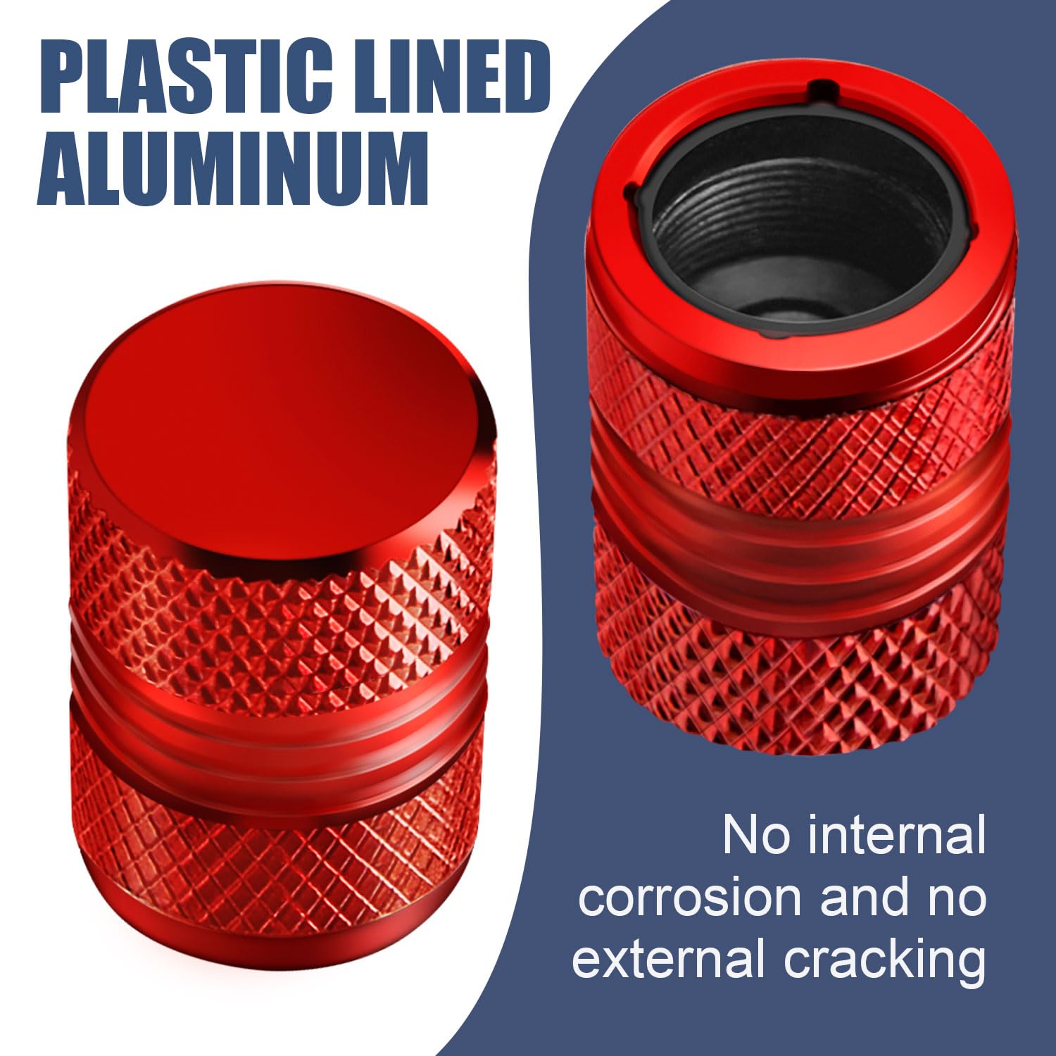 Tire Valve Stem Caps - 4 Pack Anti-Corrosion Premium Anodized Alloy Tyre Air Valve Caps Cat Dog Paw For Car Suv Bike Red