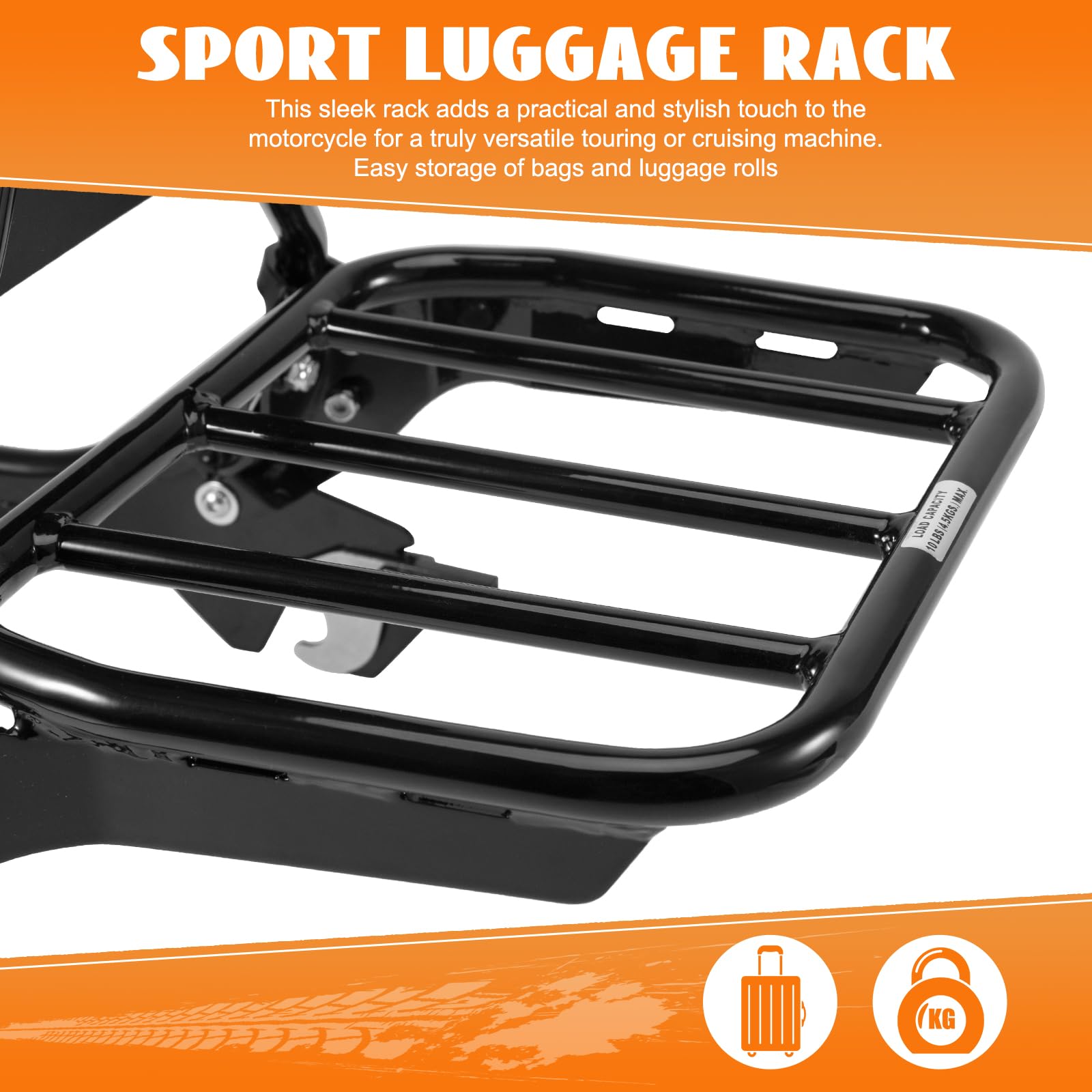 Eumti HoldFast Sissy Bar Upright for FXFB FXFBS Detachable Passenger Backrest w/Sport Luggage Rack w/Docking Hardware Quick Rele