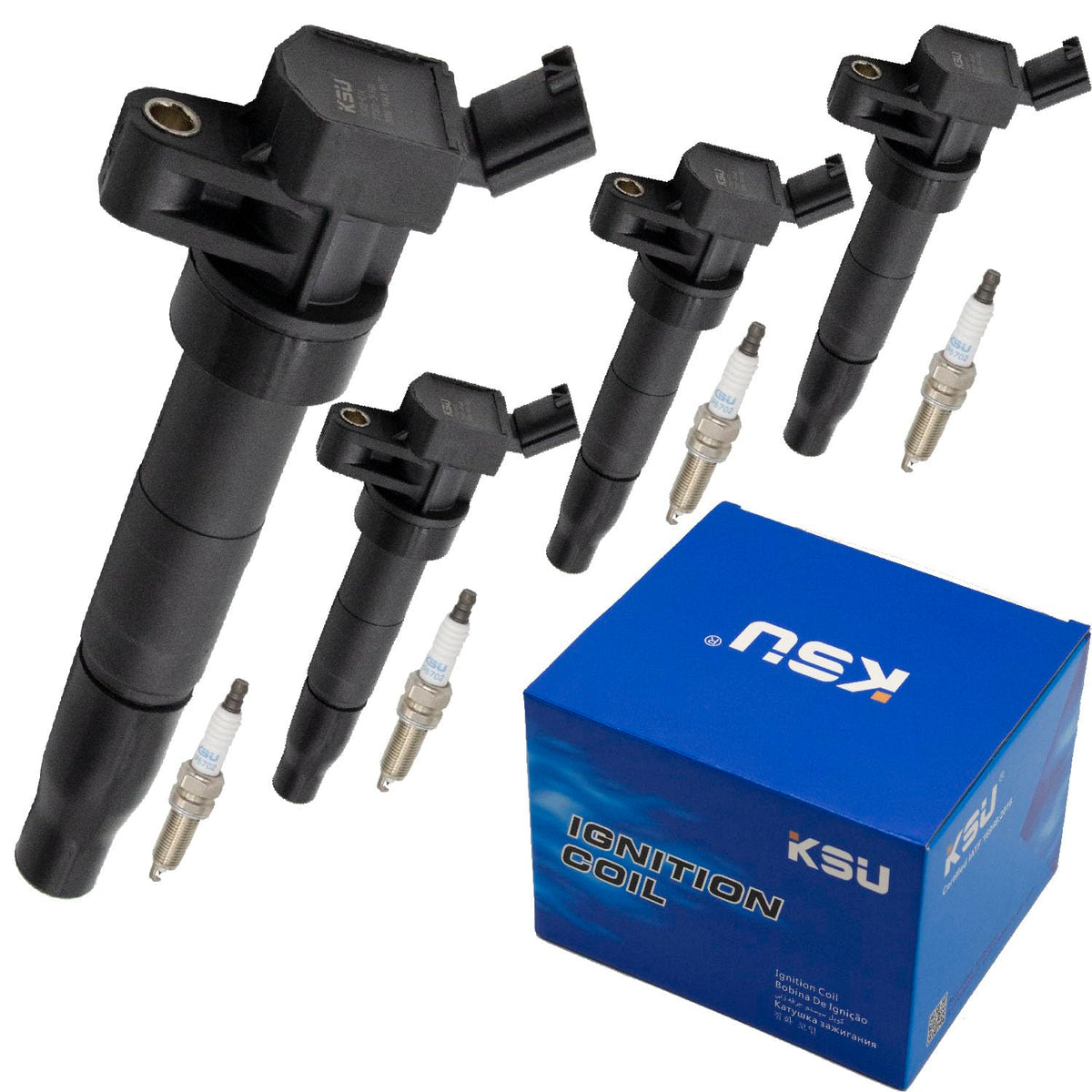 KSU Coil pack & Spark Plug compatible with Hyundai Santa fe 2.4L L4 2016 2017
