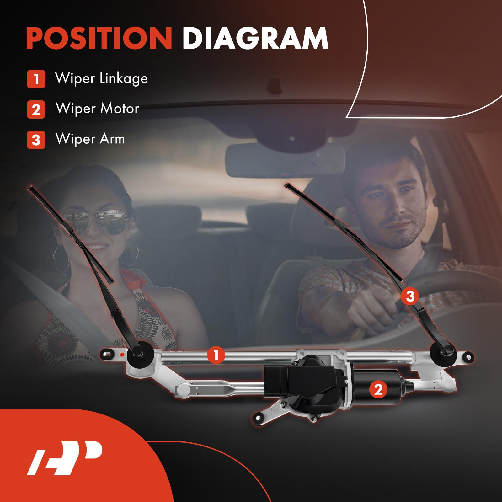 A-Premium Front Windshield Wiper Linkage Compatible with Chevrolet & GMC Vehicles - Equinox 2010-2017, Terrain 2010-2017, Sport