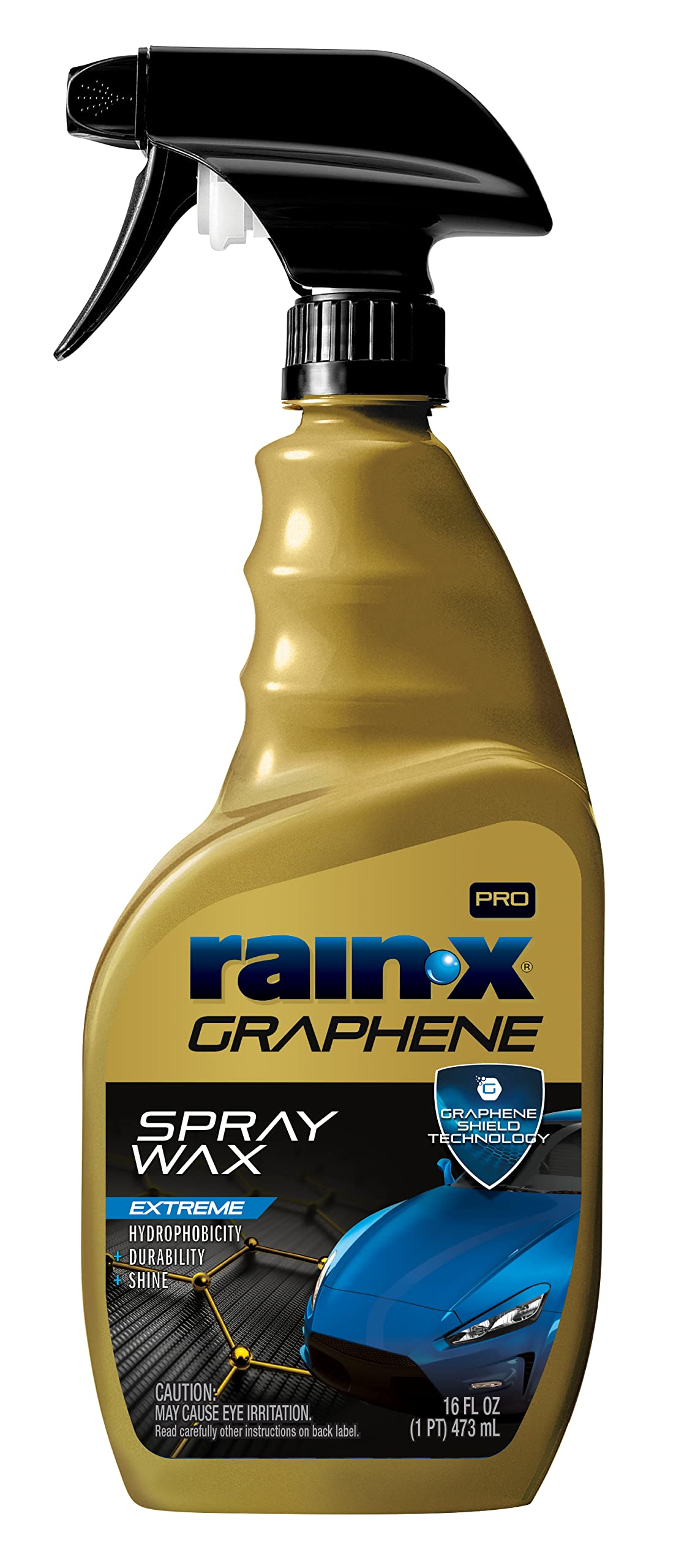 Rain-X Pro 620183 Graphene Spray Wax, 16Oz - Enhances Gloss, Slickness And Color Depth Of Painted Surfaces While Repelling Dust,