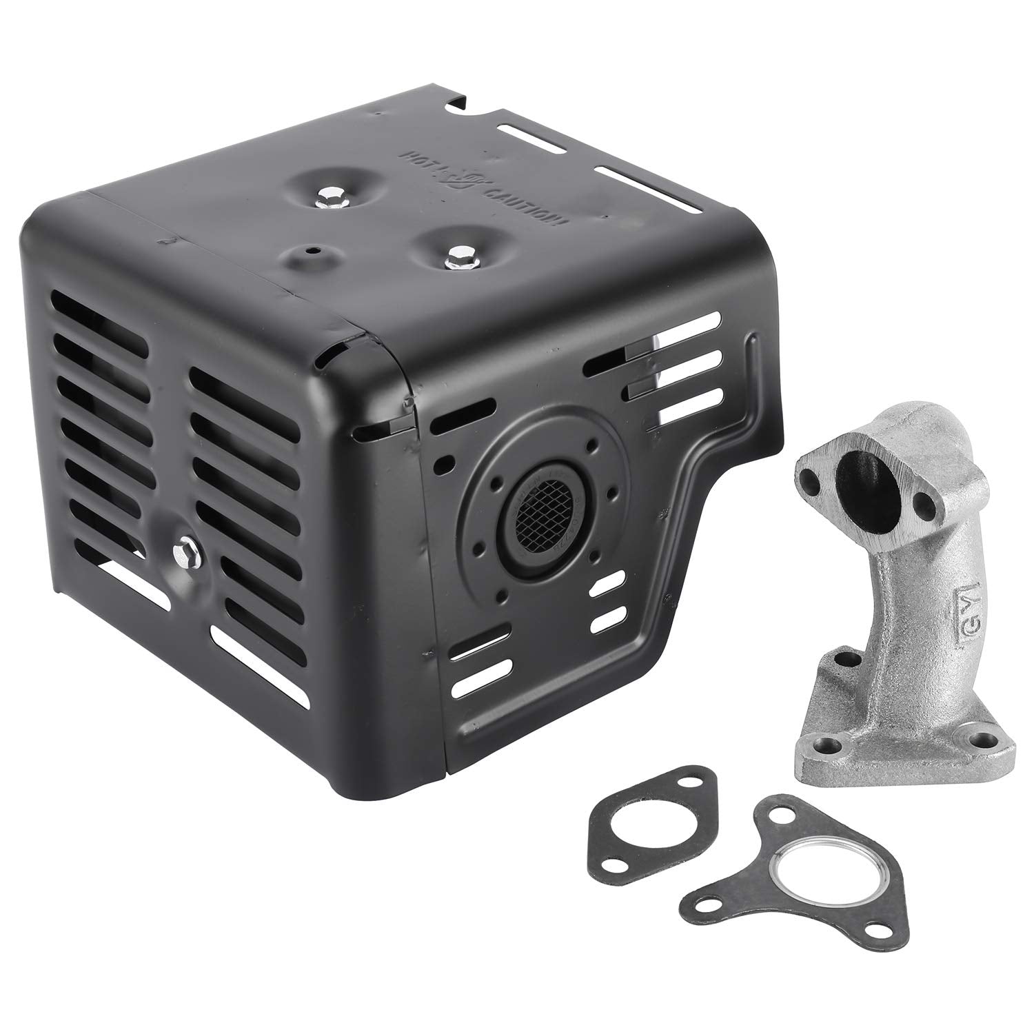 Novelbee Muffler Exhaust Assembly With Exhaust Pipe And Two Gaskets Fit For Honda Gx340 11Hp Gx390 13 Hp Engines Motors