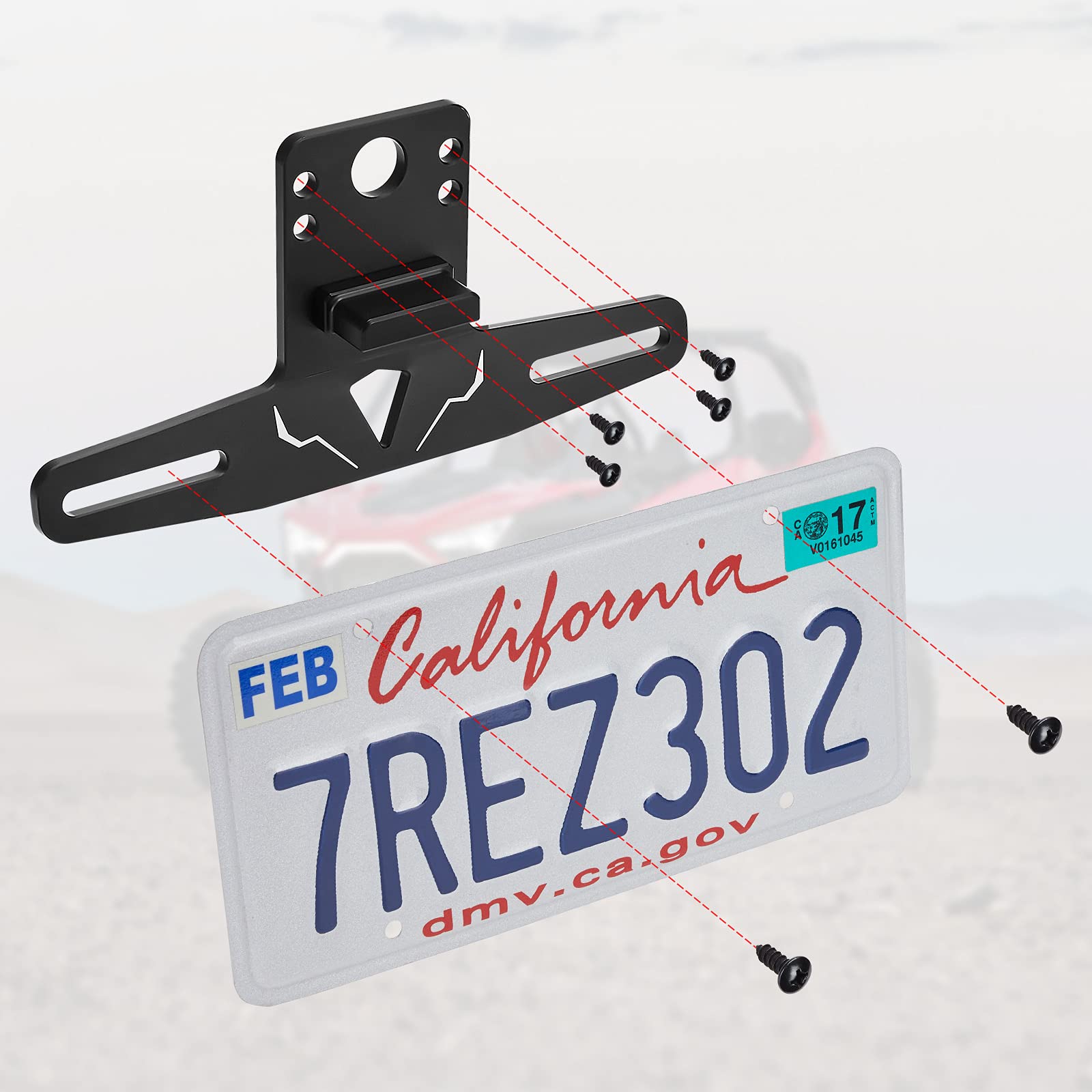 Kemimoto Utv License Plate Holder With Light Aluminum License Plate Frame Mount For Golf Cart Rv Truck Snowmobile Trailer Boat S