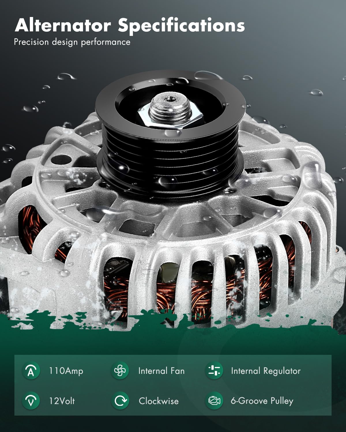 SCITOO Alternator Fits for Ford Ranger Truck 2.3L 2001 2002 2003 2004 2005 2006, for Mazda B2300 for Pickup 2001 2002 2003 2004