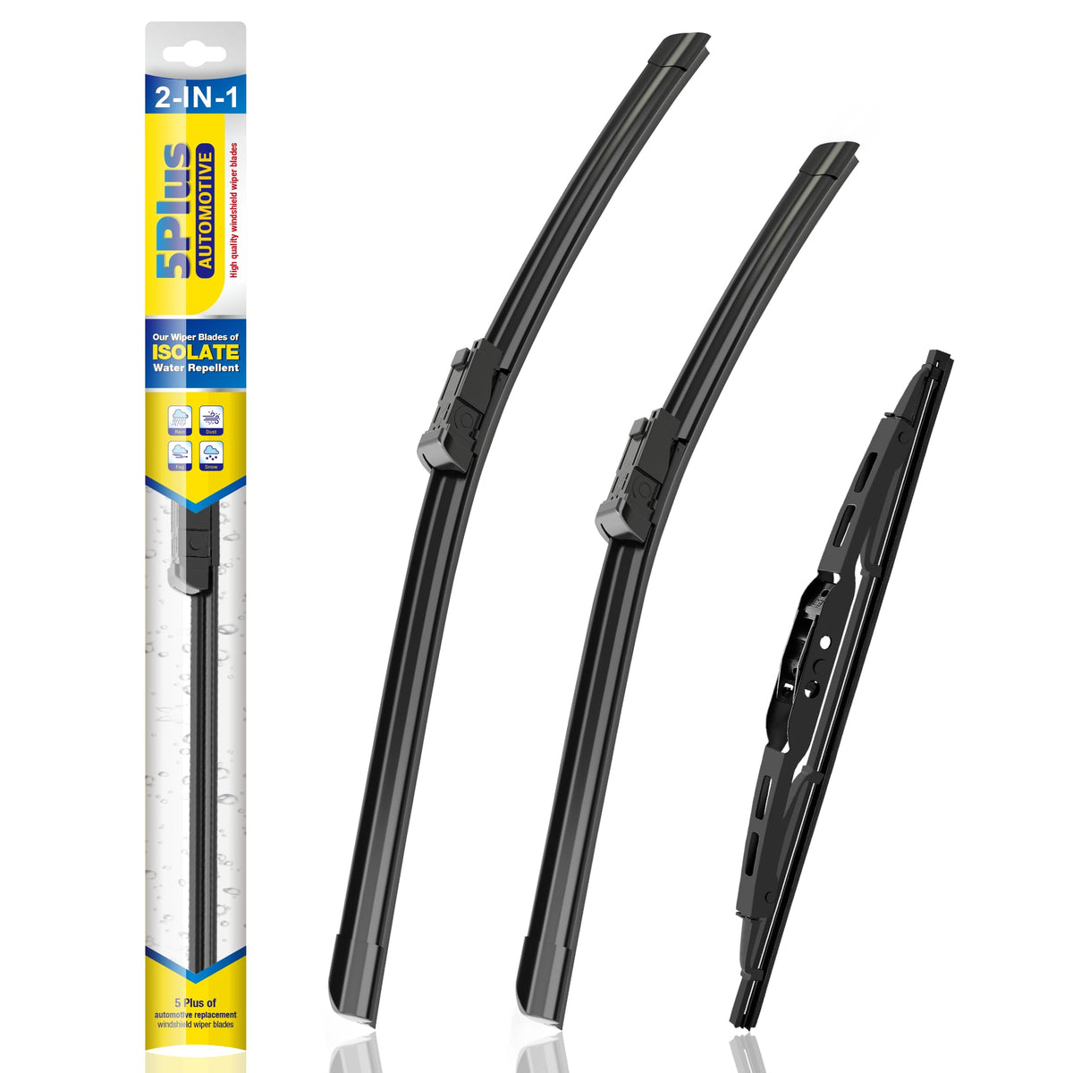 5 Plus Silicone Windshield Wiper Blades Replacement For 2017-2010 Gmc Terrain / 2017-2010 Chevy Equinox Wiper Blades(Set Of 3),A