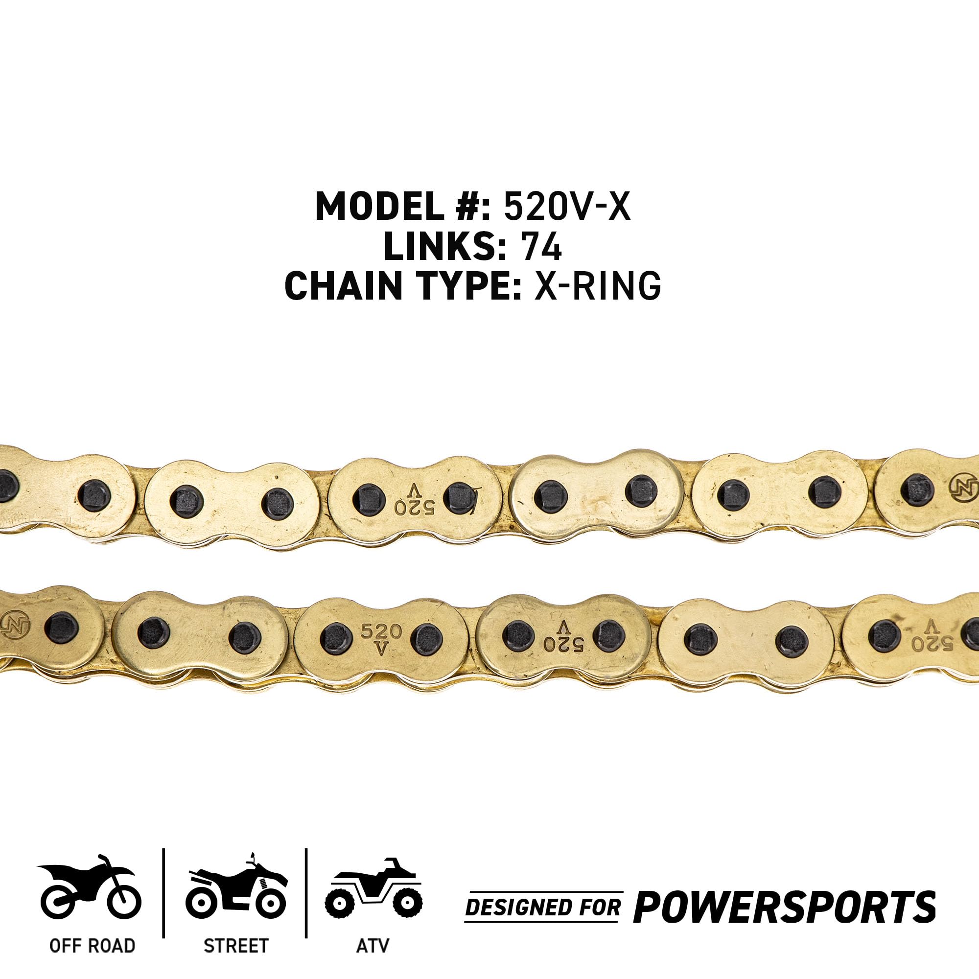 Niche Gold 520 X-Ring Chain 74 Links With Connecting Master Link