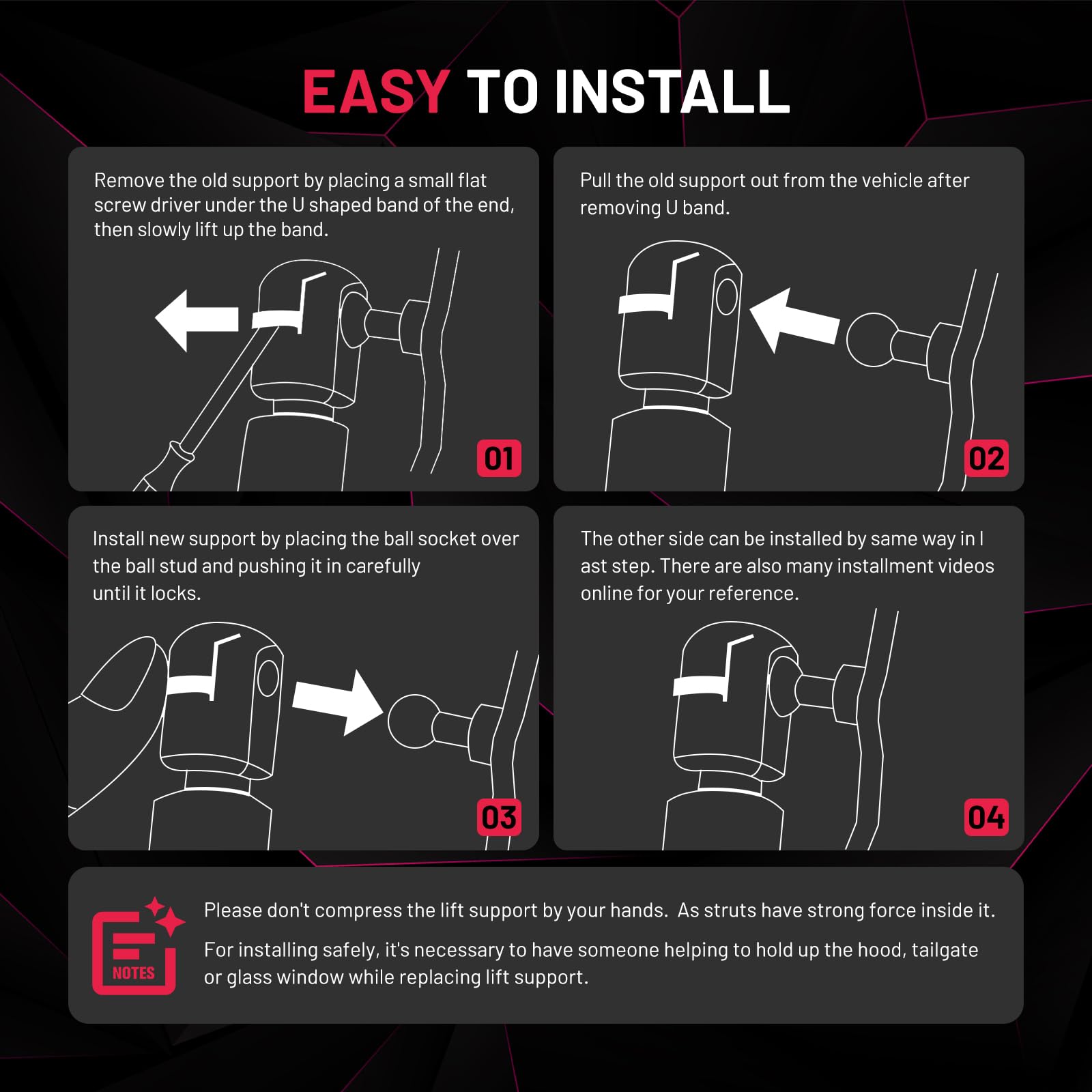 Bdfhyk C16-19568 16 Inch 40Lbs/(178N Gas Strut Shock Lift Support For Are Leer Camper Shell Topper Rear Window, Truck Bed Cover,