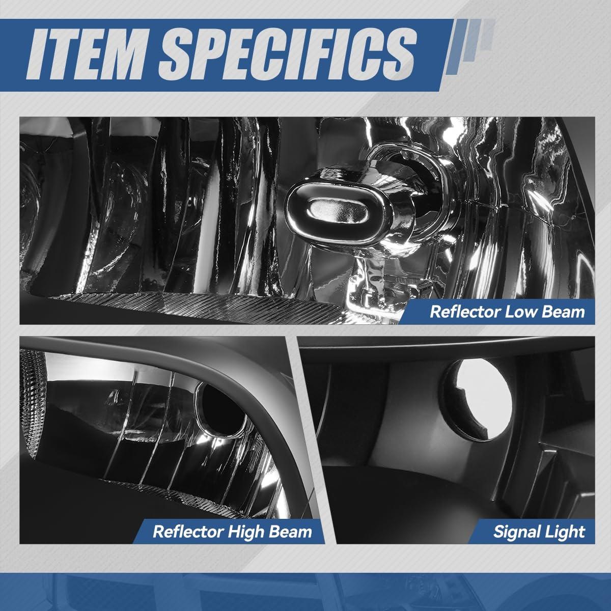 Auto Dynasty Quad Headlights Assembly Compatible With 2009-2010 Dodge Ram 1500-3500 New Body, 2011-2018 Ram 1500-5500, Halogen H