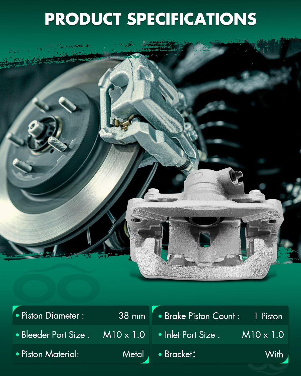 Scitoo 19B3425 Rear Left Disc Brake Caliper Assembly W/Bracket For Subaru For Impreza 2008-2014,For Subaru For Wrx 2012-2018