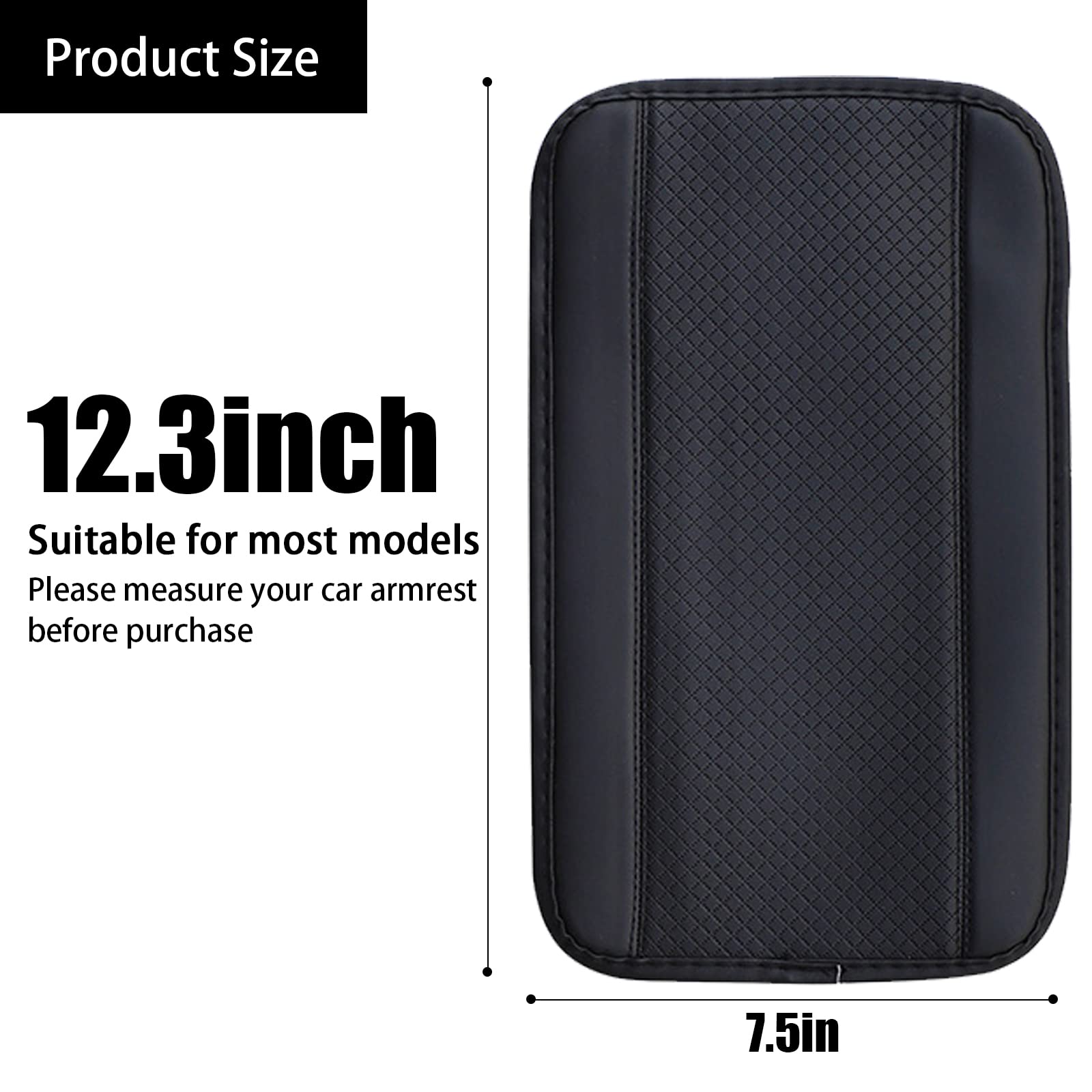 Miytsya Four Seasons Universal Armrest Box Mat, Fiber Leather Embossing, Waterproof Armrest Cover Center Console Mat Fit For Mos