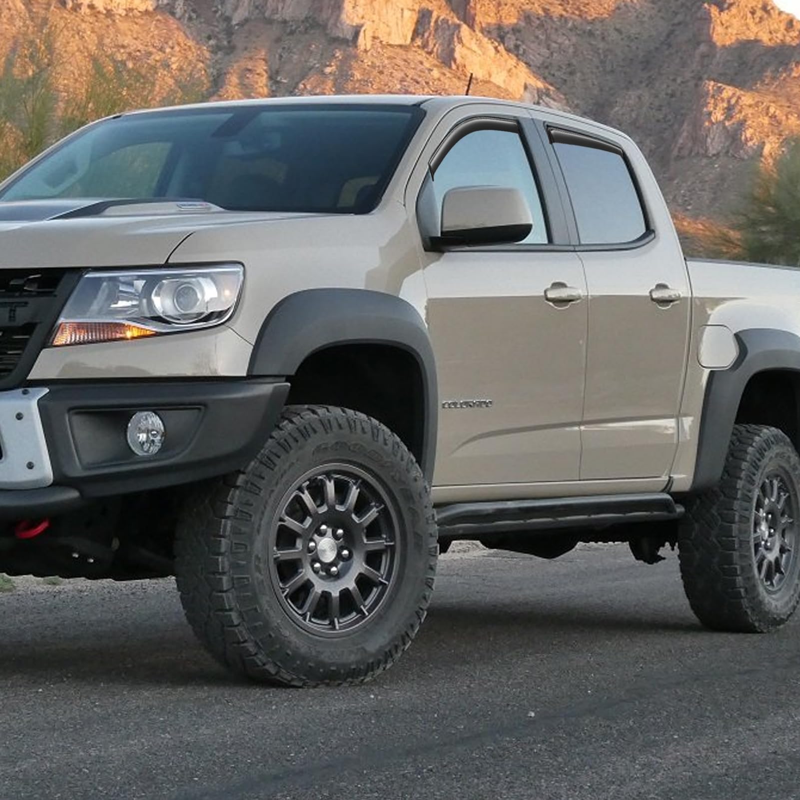 Cxdar In-Channel Window Rain Guards For 2015-2022 Chevy Colorado Crew Cab, Window Visors Vent Guard Shade Deflectors For 15-22 G