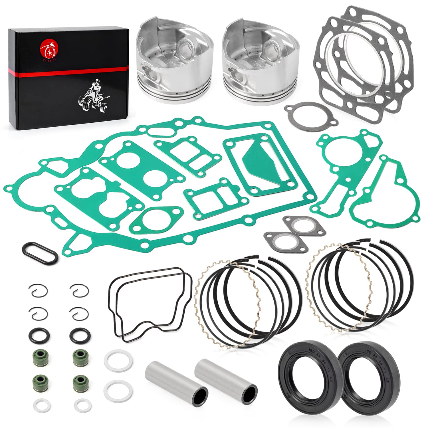 Engine Top End Rebuild Kit Std Piston And Ring Gasket Seal For Kawasaki Mule 2500 2510 2520 3000 3010 3020 4000 4010 4010 Trans Kaf620