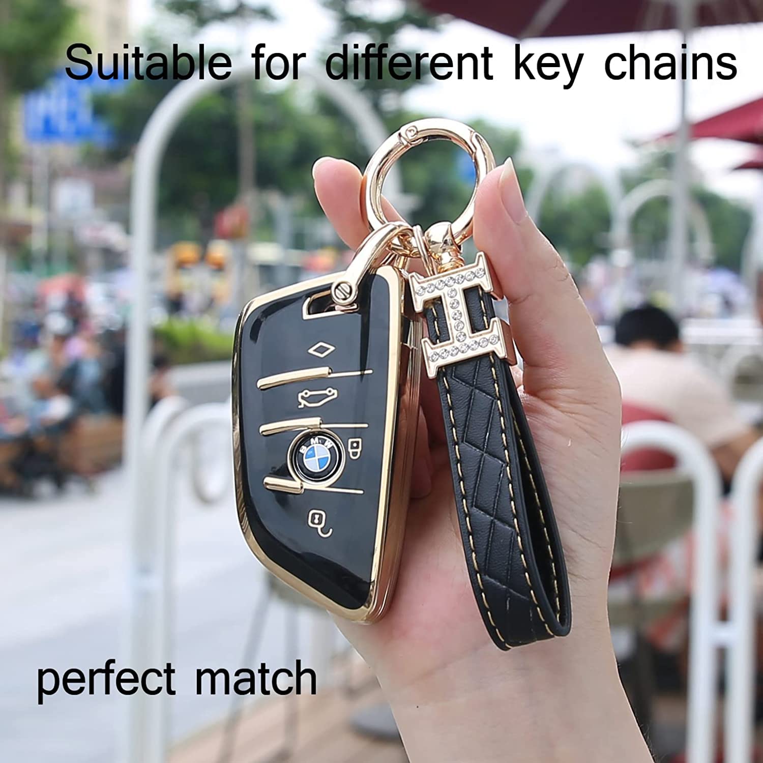 Elegananccy For Bmw Key Fob Cover Key Case Shell Rings For Bmw 2 5 6 7 Series X1 X2 X3 X5 X6 X7 Premium Anti-Dust Anti-Break Pro