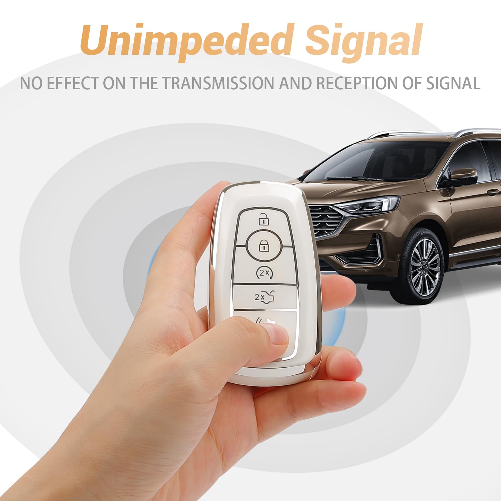 COGEEK Key Fob Cover with Bling Lanyard, Compatible with Bronco Edge Escape Expedition Explorer Fusion Mustang Ranger F150 F250