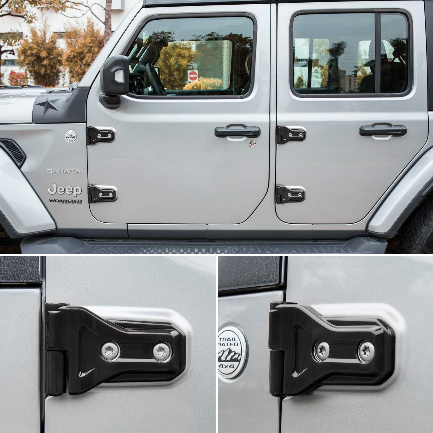 Door Hinge Cover Trim Exterior Accessories Decoration For 2018-2024 Jeep Wrangler Jl Jlu Sport Sahara Freedom Rubicon Unlimited