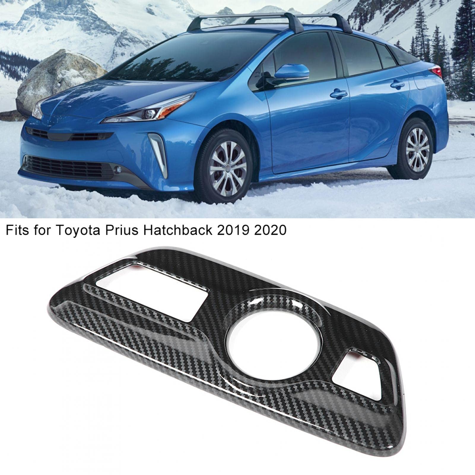 Qiilu Gear Shift Panel Trim, Gear Shift Panel Trim Carbon Fiber Gear Shift Panel Cover Trim Fits For Hatchback 2019-2020 Abs Carbon Fiber