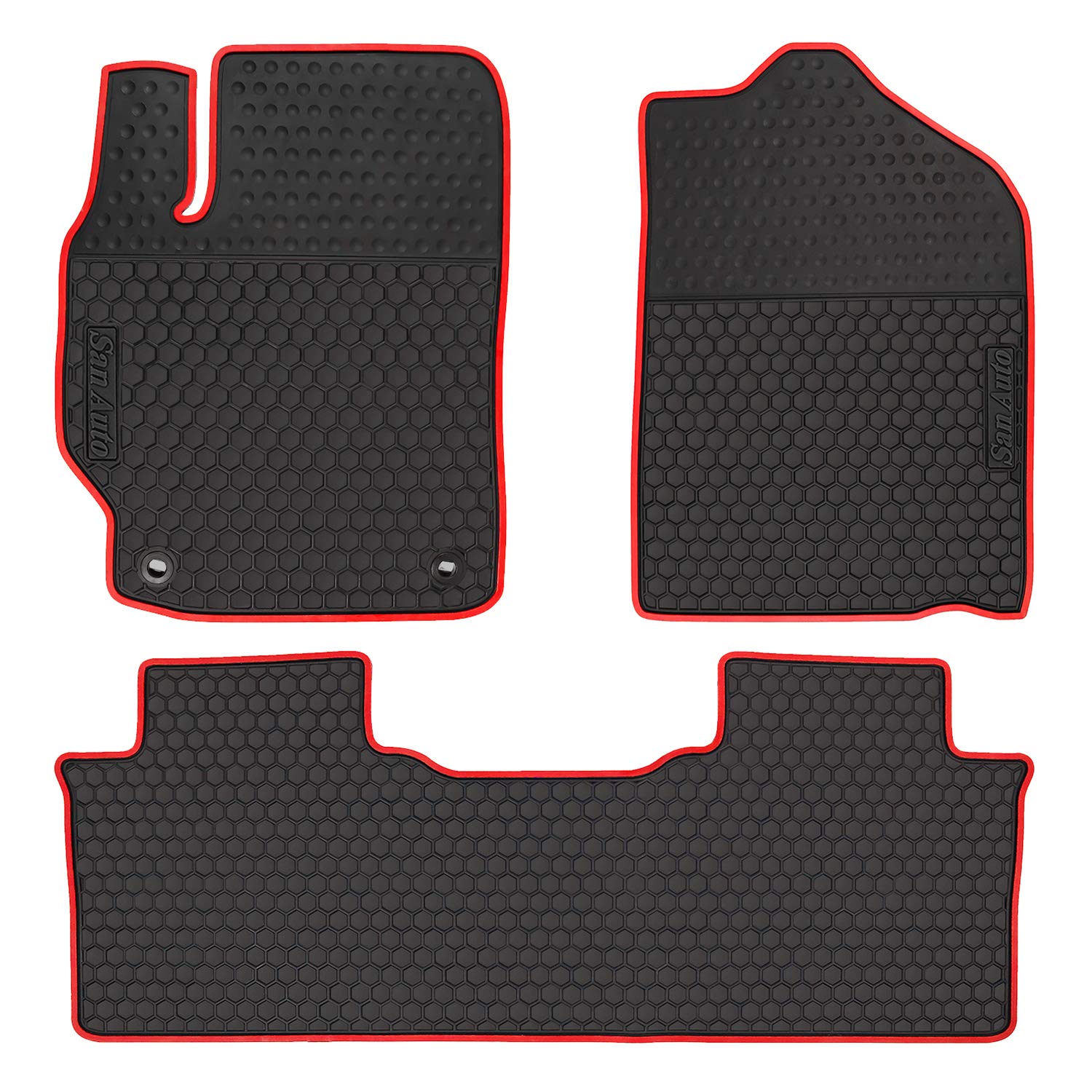 Hd-Mart Car Rubber Floor Mat For Toyota Camry 7Th 2012-2013-2014-2015-2016-2017 Custom Fit Black Red Rubber Car Floor Liners Set