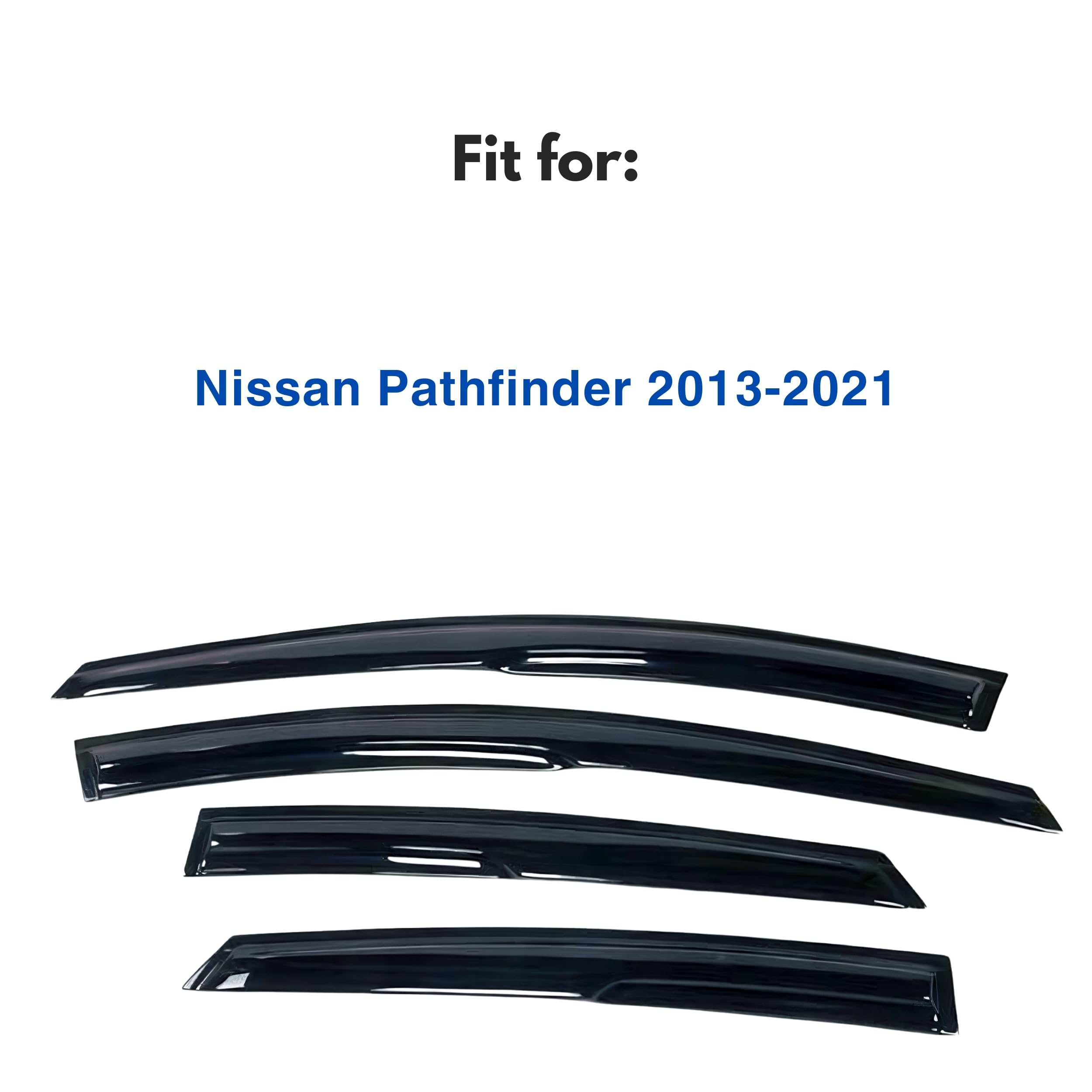 Ig Window Visor For Nissan Pathfinder 2013-2021, Rain Guard Tape-On Extra Durable Sun Wind Side Vent Window Deflector Mugen Styl