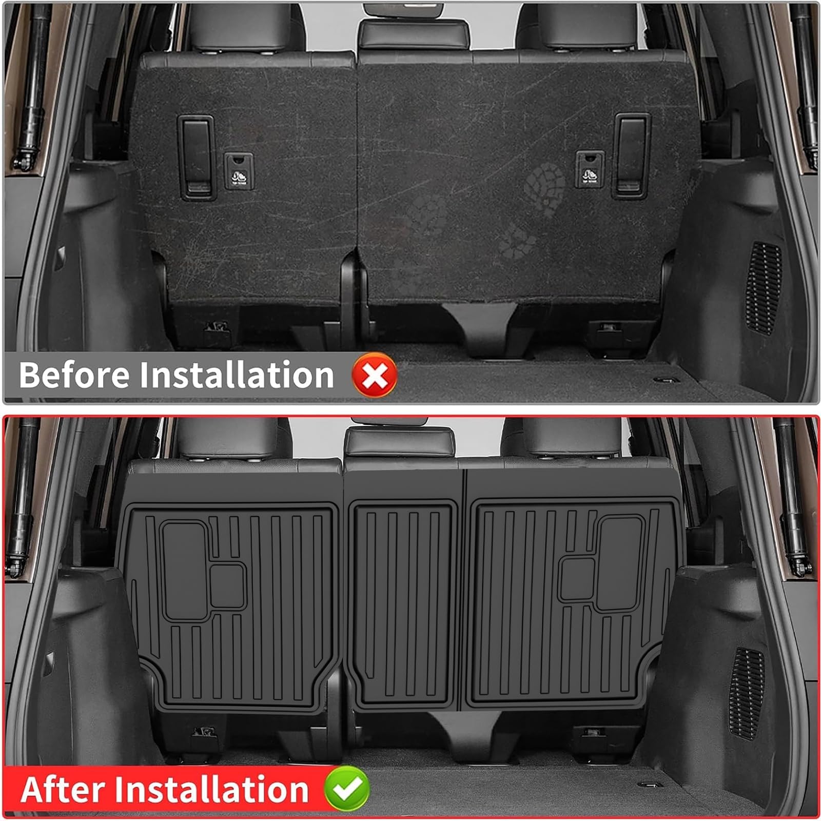 Aomsazto Floor Mats And Cargo Mat Backrest Mat Compatible With Toyota Land Cruiser & Lexus Gx550 2024 2025 - All Weather Tpe Wat