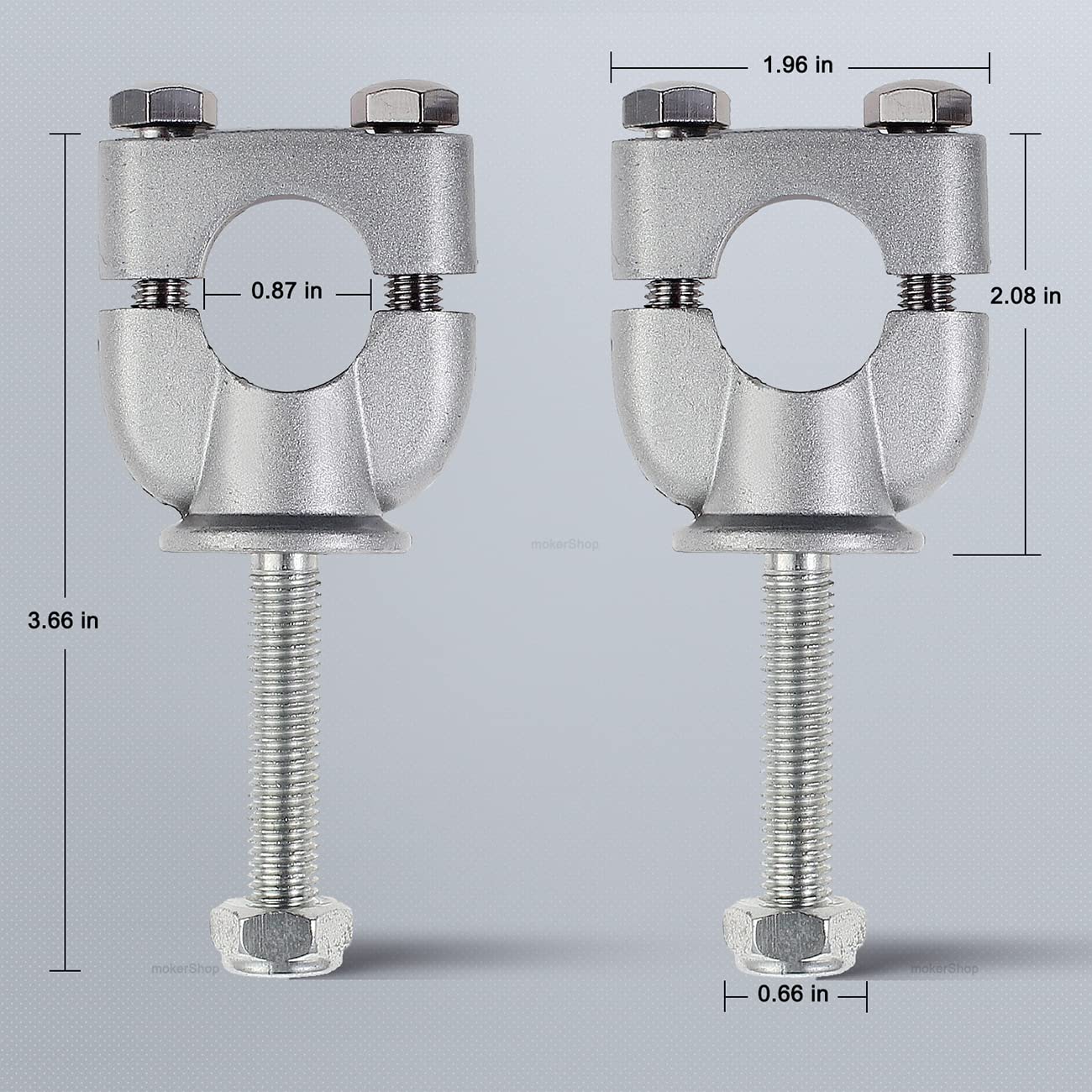 Mokershop Motorcycle Handlebar Risers Mount Clamps Fit For 22Mm 7/8In Handlebar Of Motorcycle Dirt Bike Atv, Silver