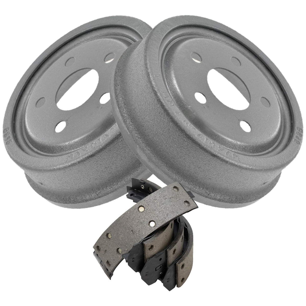 TRQ Rear Brake Drums & Shoes Kit Set Compatible with Buick Chevy Oldsmobile Pontiac