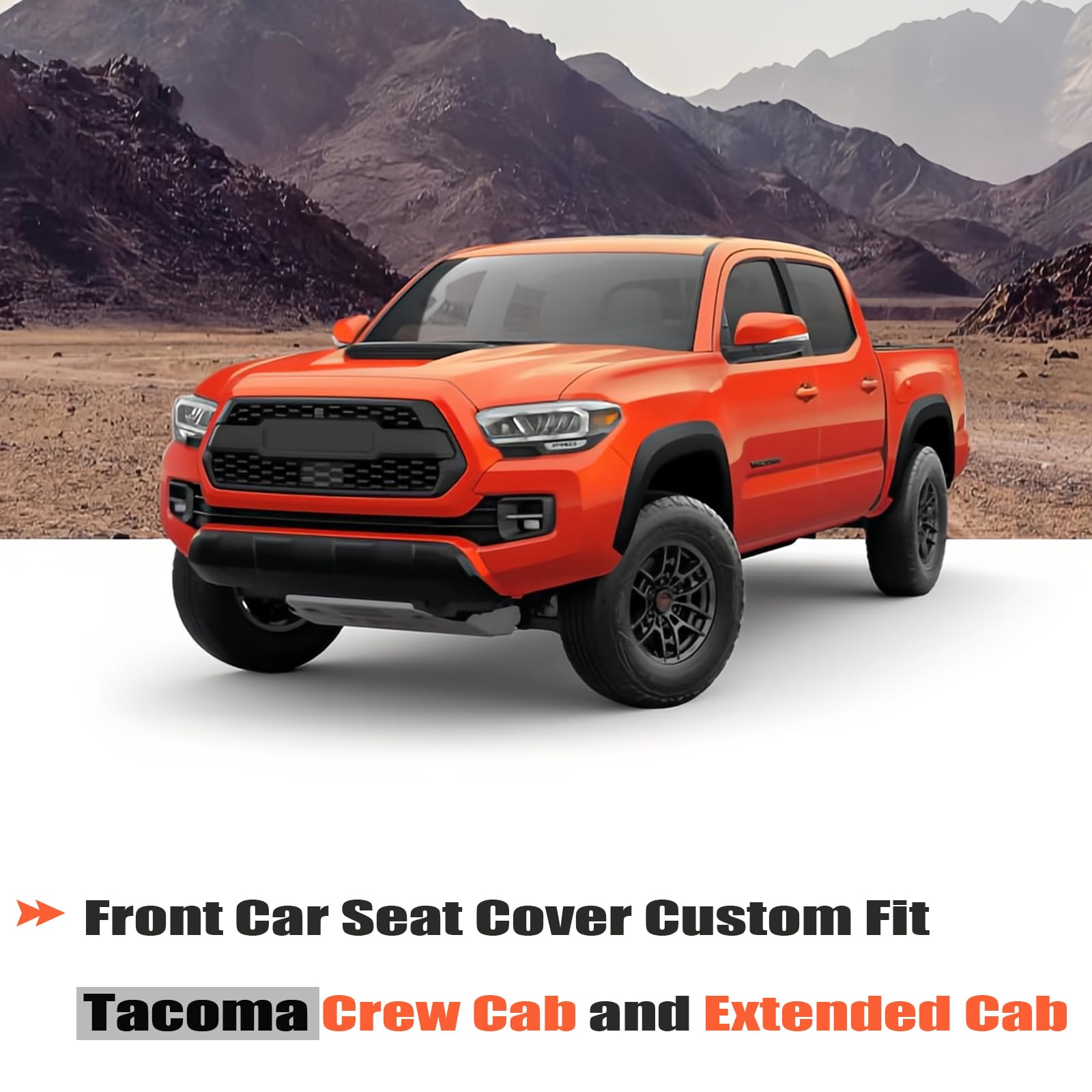 GIANT PANDA Front Car Seat Cover Custom Fit Toyota Tacoma 2016 2017 2018 2019 2020 2021 2022 2023 2024 Double & Crew Cab SR, SR5