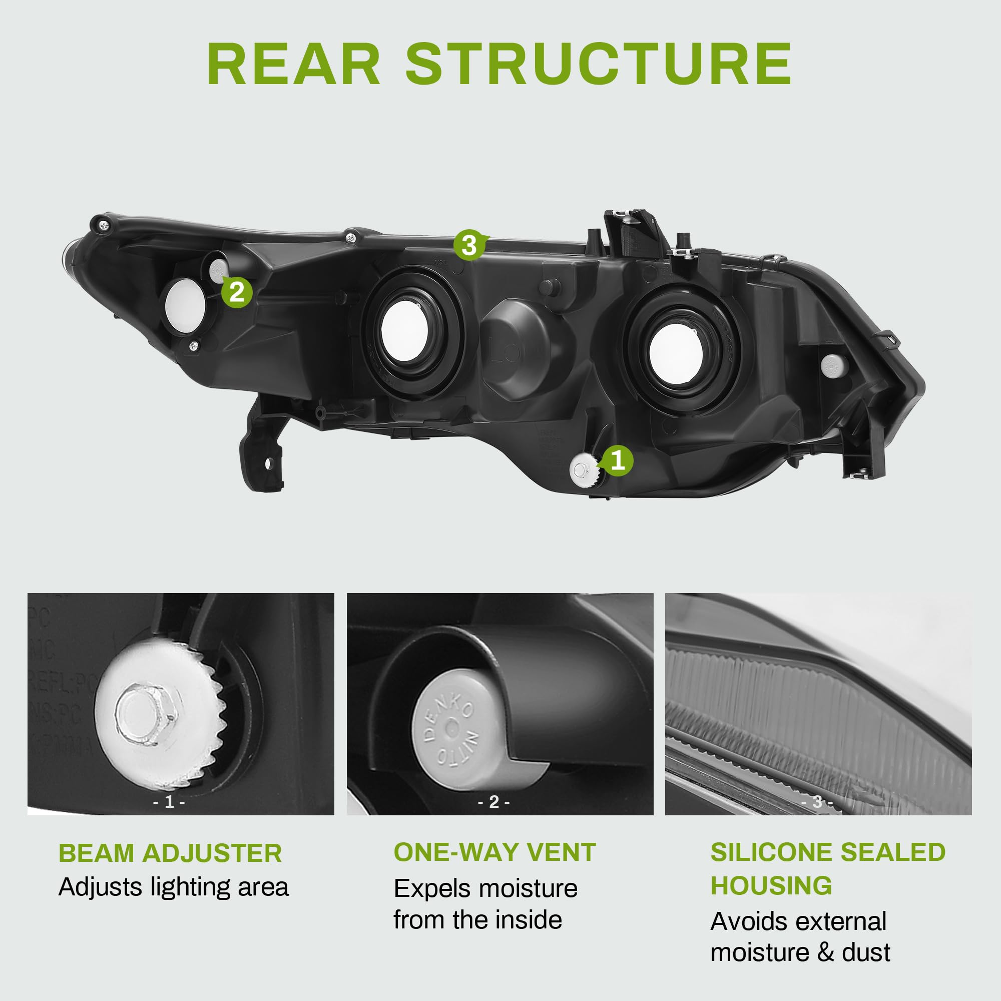 Autosaver88 Headlight Assembly Compatible With 2006-2011 Civic Coupe Oe Style Replacement Headlamps Chrome Housing With Amber Pa