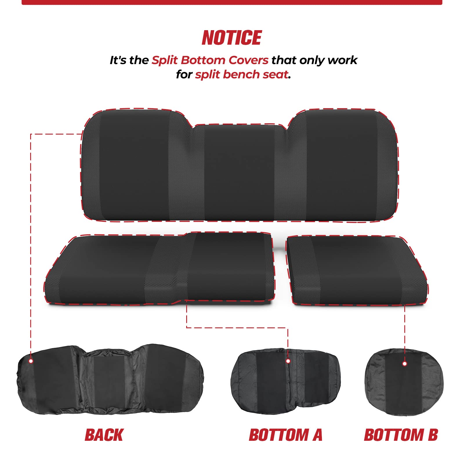 Kemimoto Utv Seat Cover Set W/Soft Cushion Compatible With Polaris Ranger Xp 1000 2017-2021, Polaris Ranger 1000 2020-2022, 1680