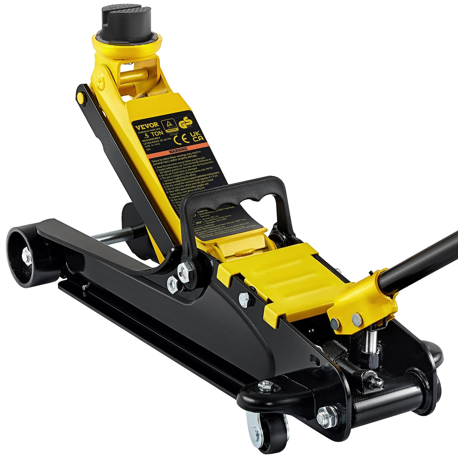 VEVOR 2.5 Ton Low Profile, Heavy-Duty Steel Racing Floor Jack with Single Piston Lift Pump, Lifting Range 3.35-14.96