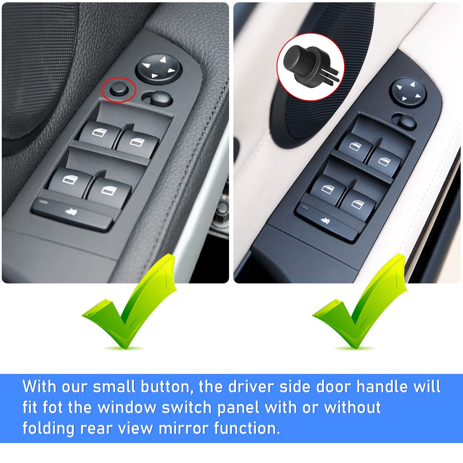 Jaronx Compatible With Bmw 3 Series E90 Lci/E91 Lci Driver Side Door Handle 2008-2011, Window Switch Panel Cover Door Pull Handl
