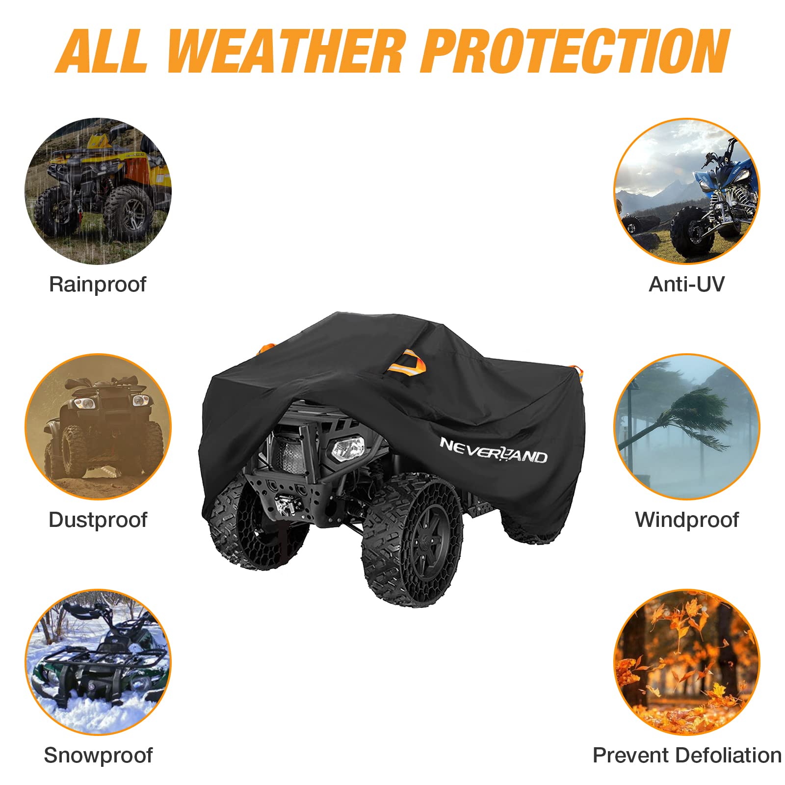 Neverland Atv Cover Waterproof Heavy Duty 4 Wheeler Cover Quad Cover All Season Weather Proof Outdoor Uv Protection For Polaris