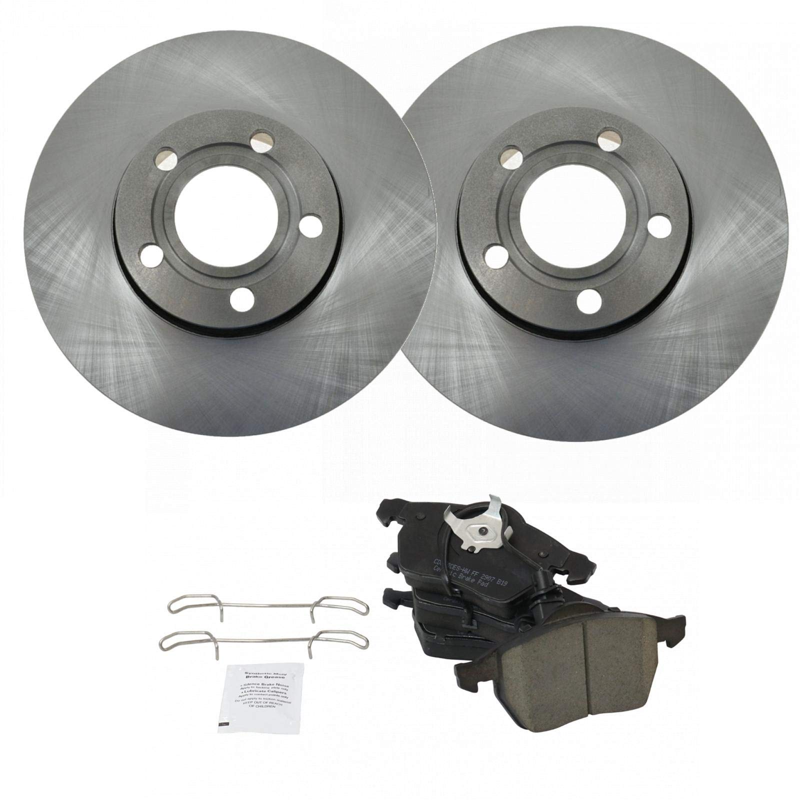 Trq Front Brake Pad & Rotor Kit Brake Pads Brake Rotor Ceramic Compatible With 2000-2004 Audi A4 1999-2004 A4 Quattro 2002 S4 20