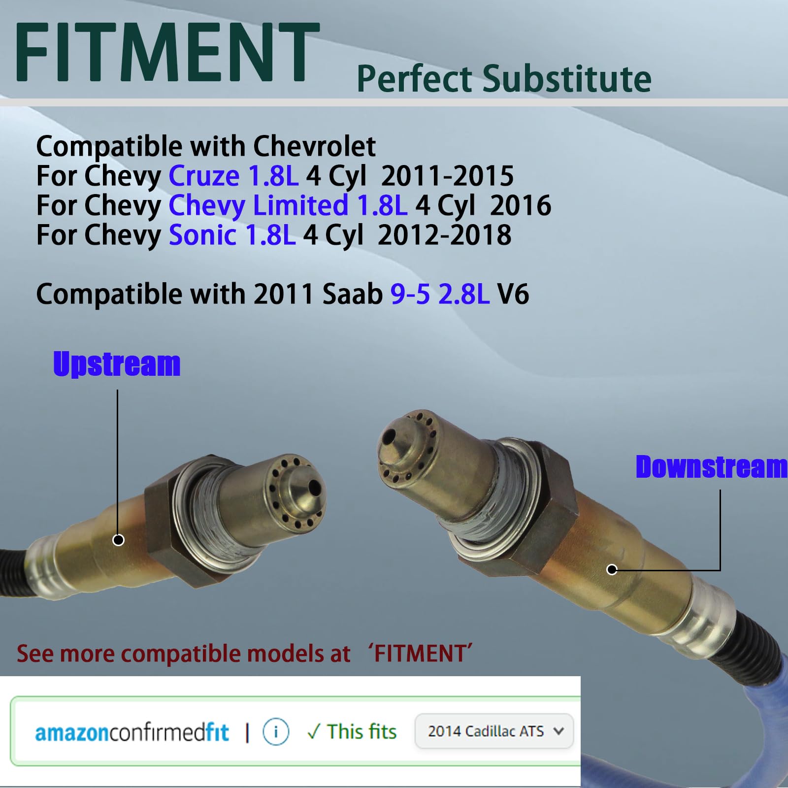 ChawYI 2PCS Oxygen O2 Sensor Upstream and Downstream fit for Chevy Cruze 1.8L 2011 2012 2013 2014 2015, Cruze Limited 1.8L 2016,