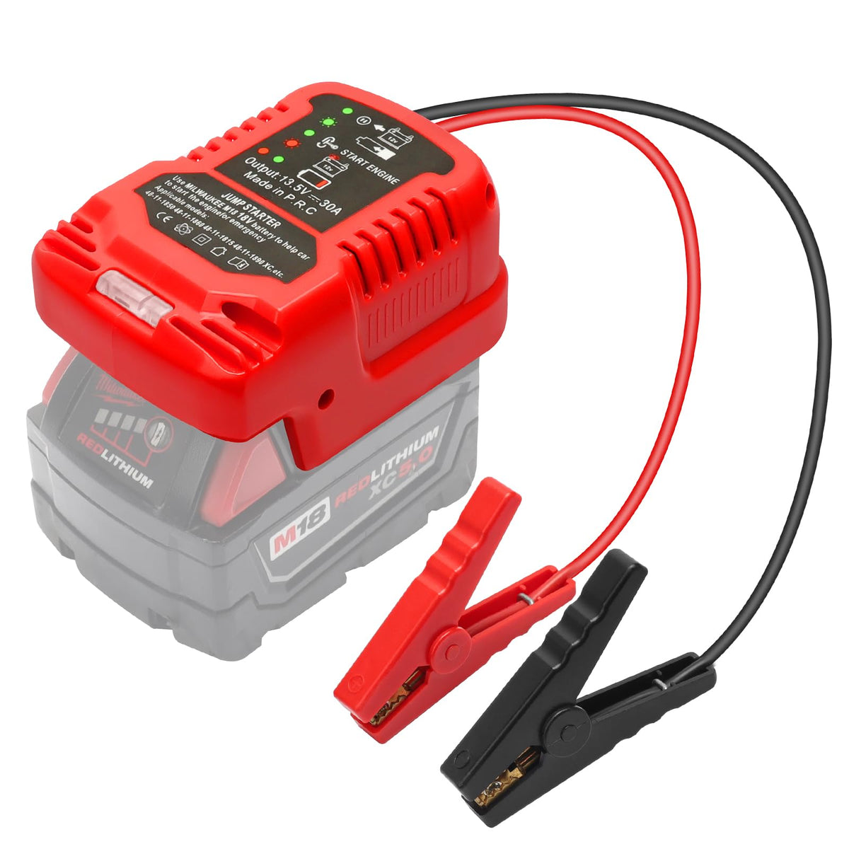 Xinriga Jumper Cables Compatible with Milwaukee 18V Battery Jumper Starter 11AWG 1.2FT Auto Booster Cable for Jump Starting Car 
