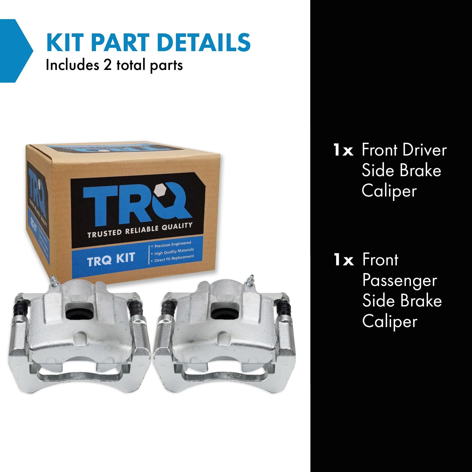 Trq Front Brake Caliper Set Compatible With 2015-2017 Chrysler 200 2014-2019 Jeep Cherokee