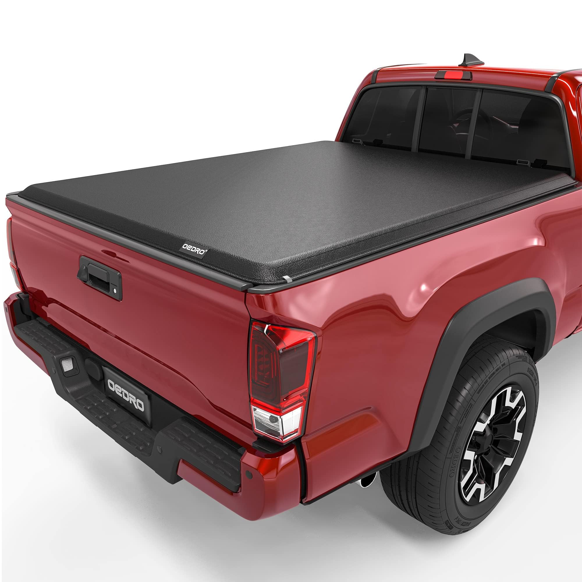 oEdRo Soft Roll Up Truck Bed Tonneau Cover Compatible with 2016-2023 Toyota Tacoma (Excl. Trail), 5ft Bed with Track Rail System