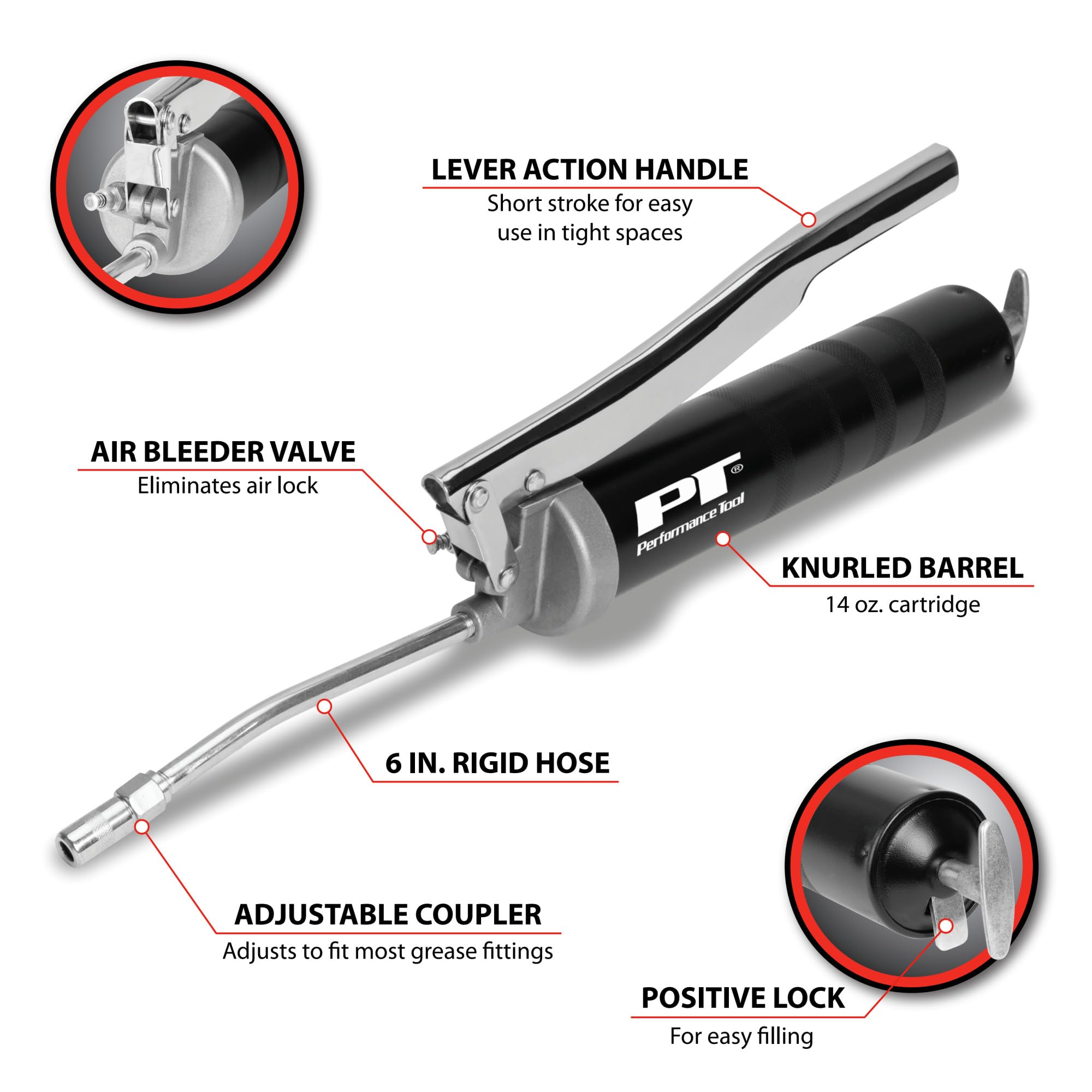 Performance Tool W54201 Lever Action Grease Gun