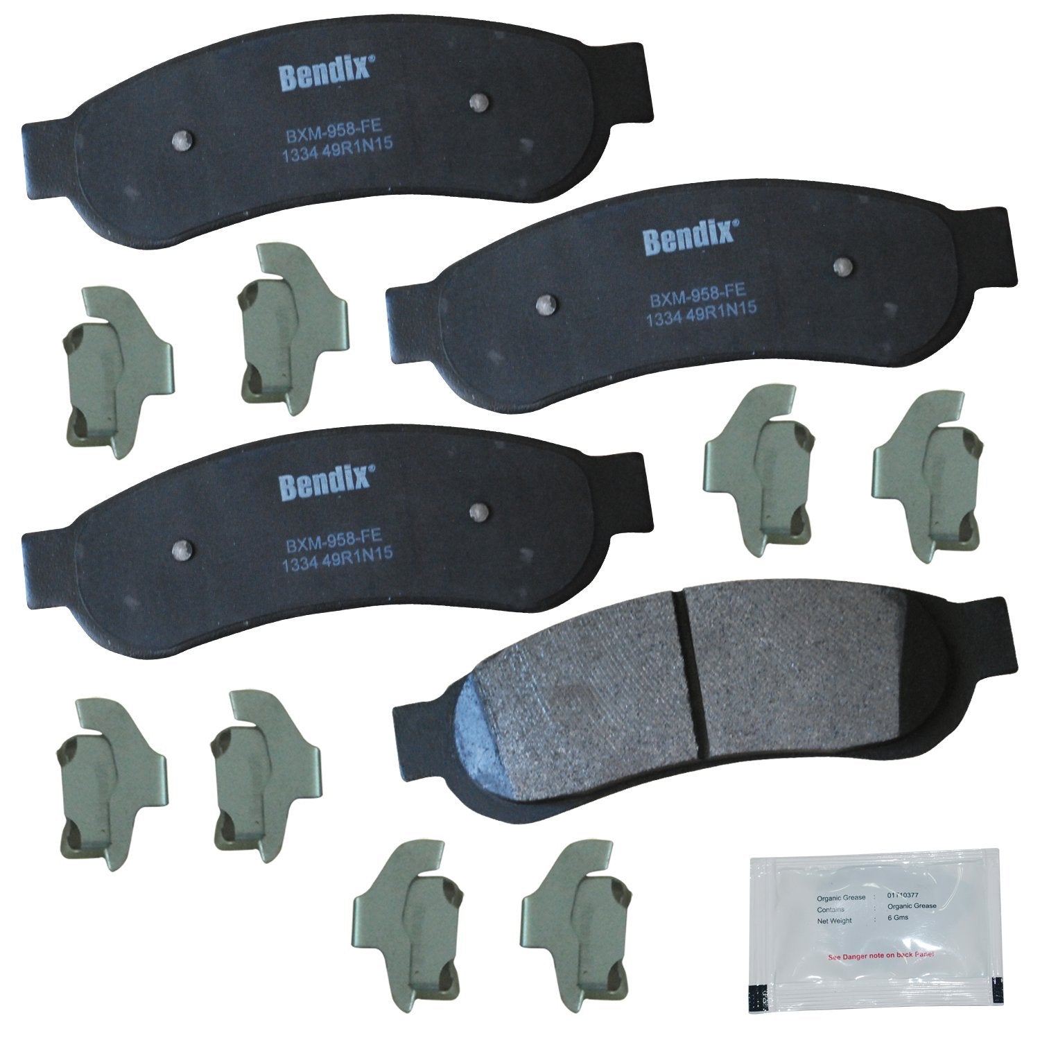 Bendix Priority1 Cfm1334 Semi-Metallic Rear Brake Pads For Ford F-250 Super Duty 2012-2008, F-350 2012-2011, F-350 Super Duty 20