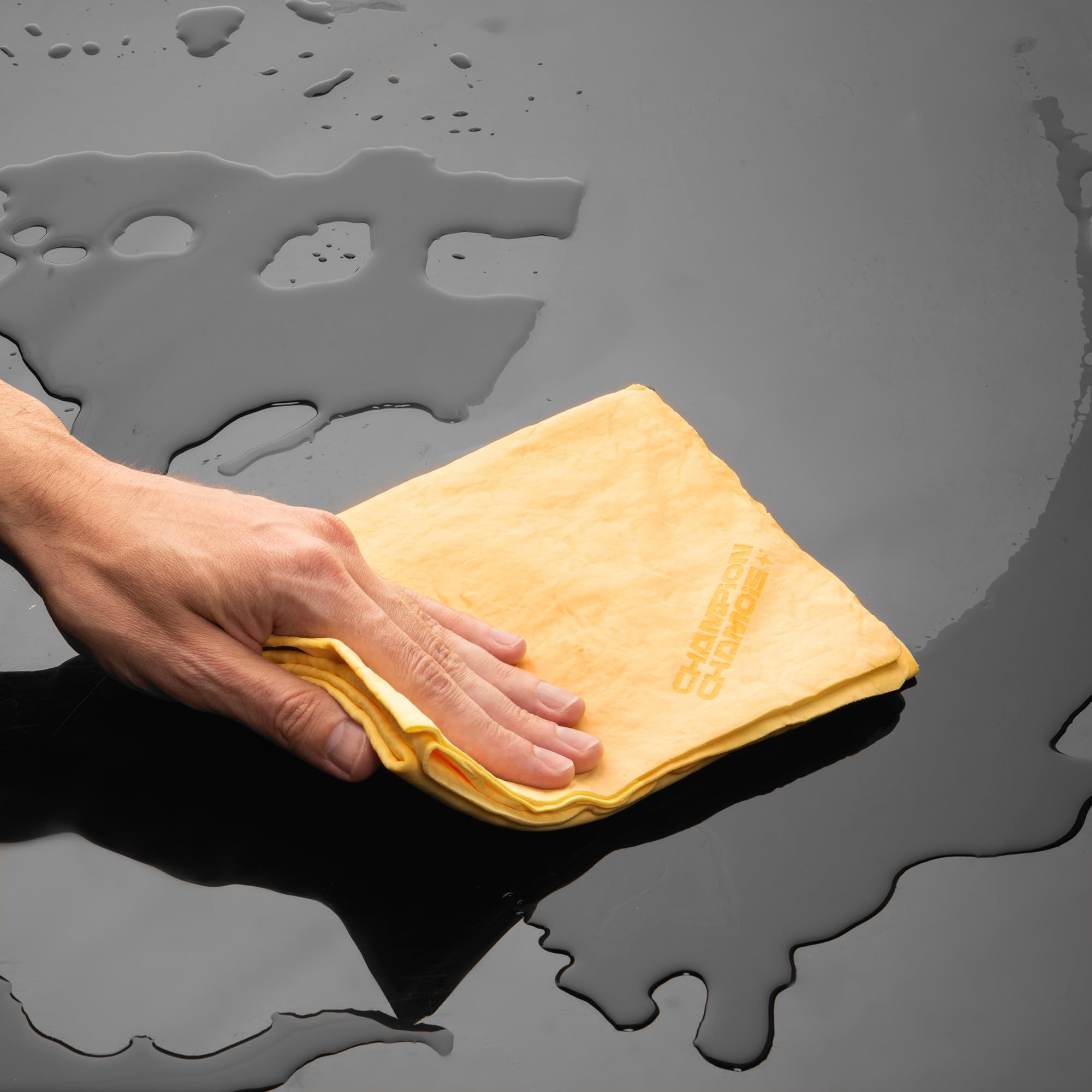 Premium Ultraabsorb+ Shammy Towel For Cars, Boats, Home (26X17) - Super Soft, Scratch Free, Lint Free Chamois Cloth - Reusable Car Drying Towel - Natural/Yellow