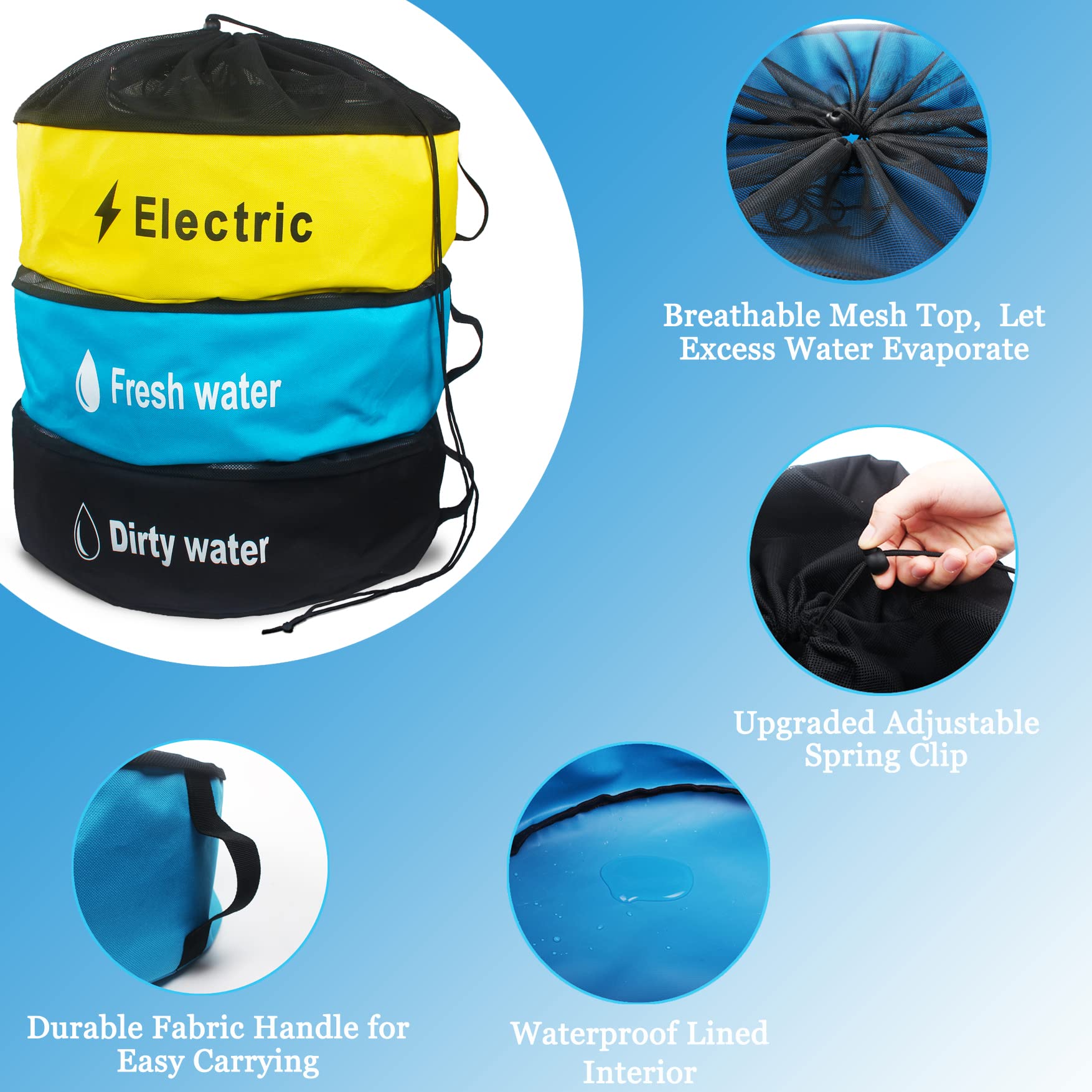 Inseknm Rv Hose Storage, 3-Pack Rv Hose Storage Bag With Waterproof Rv Hose Storage, Rv Accessories Bag, Rv Utility Bag, Rv Hose