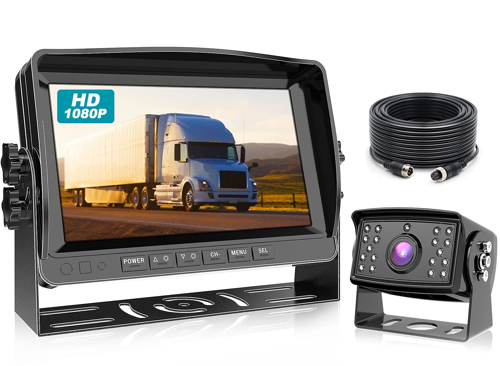 Fookoo ? Hd Backup Camera System Kit, 9''1080P Reversing Monitor+Ip69 Waterproof Rear View Camera, Sharp Ccd Chip, 100% Not Wash