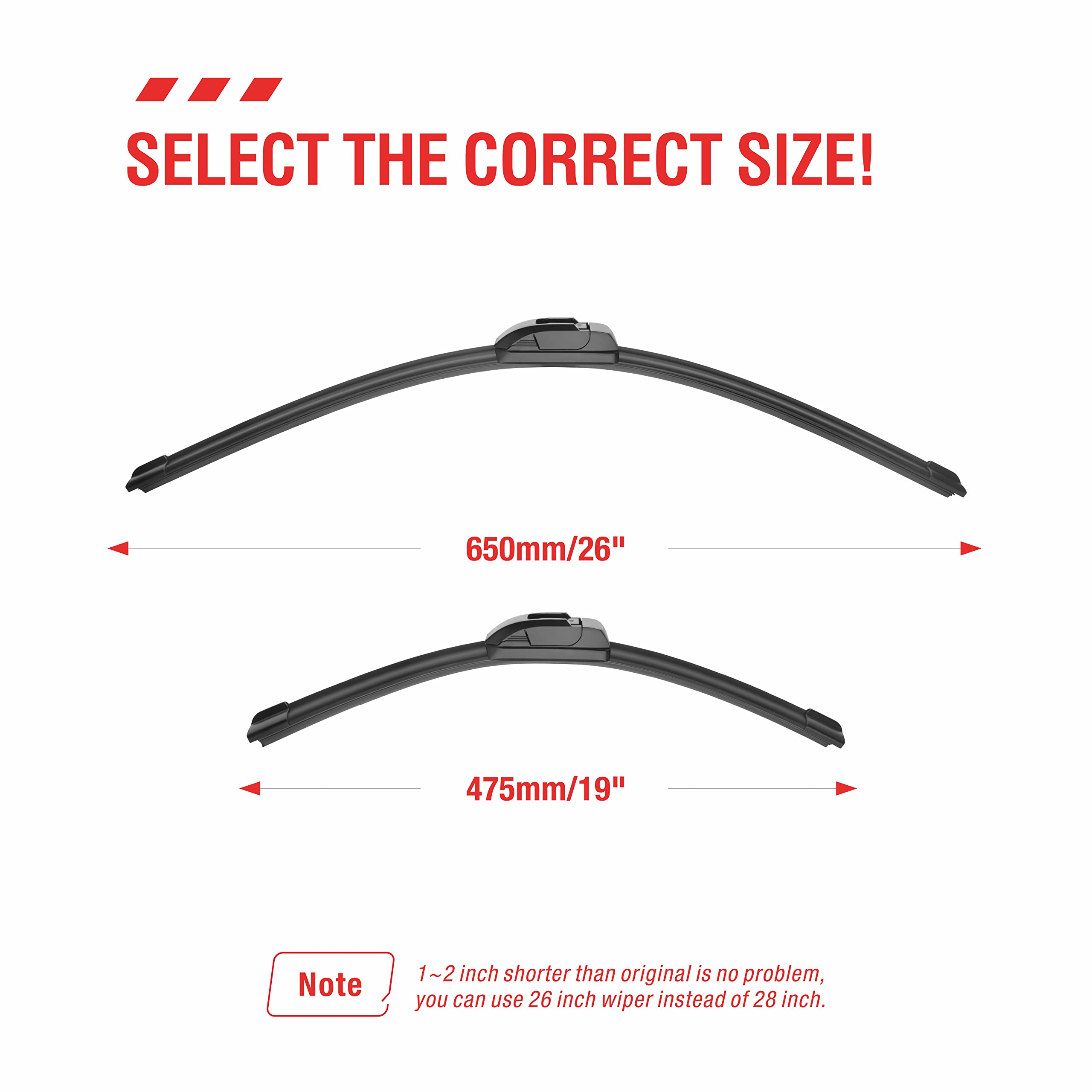 Oem Quality Performance Premium Windshield Wiper Blades 26 And 19,All-Season Auto Replacement Wiper Blades,Fit Honda Accord 2017