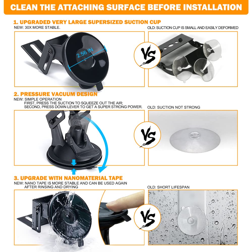 Xprite White Amber Led Emergency Traffic Advisor Strobe Dual Light Bar W/Control Box, Windshield Visor Suction Cup Safety Hazard