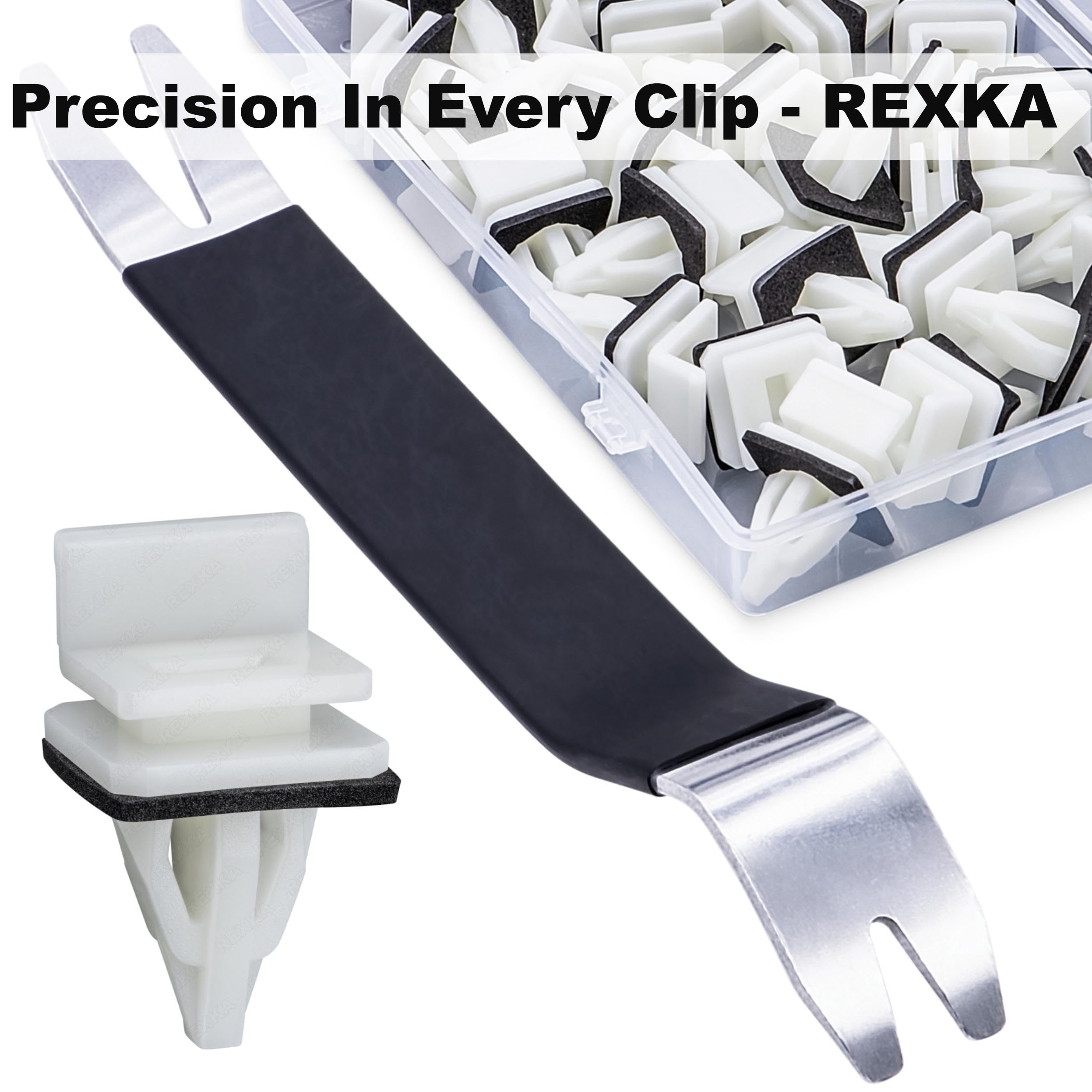 Rexka 26Pcs Rocker Panel Moulding Clip For Honda Acura 91513-Sm4-000 Accord Civic Del Sol Cr-V Element Odyssey Pilot Prelude Cl