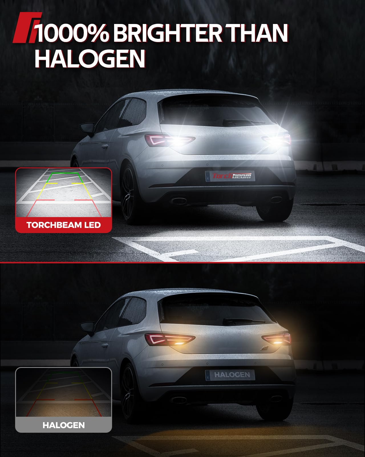 Torchbeam 921 Led Bulb Reverse Light 1000% Super Bright 906 W16W 912 T15 Led Bulb With Hd Projector For Backup Light, Reverse Li