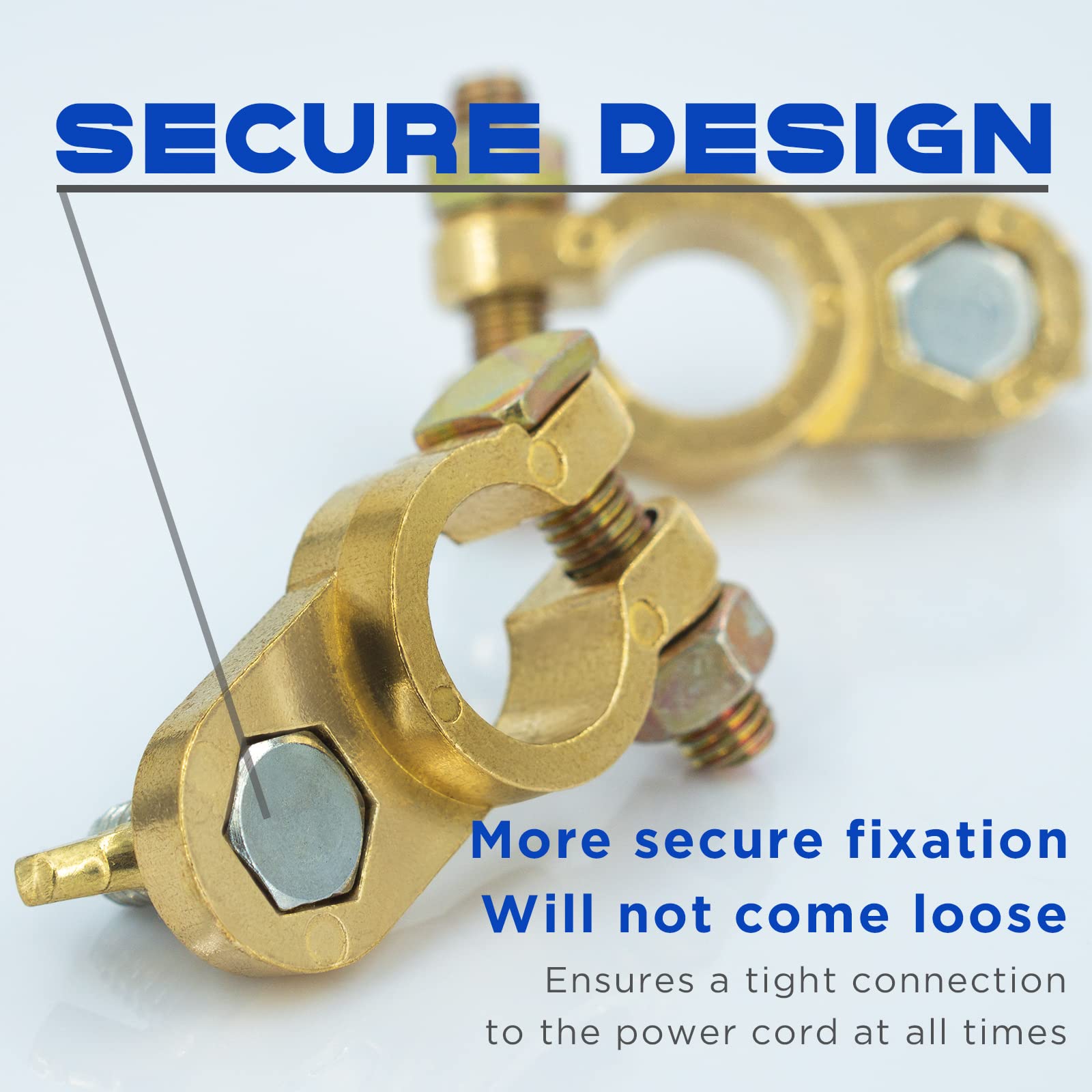 1 Pair Battery Terminal Connector, Cable End Connector Compatible With Car, Van, Truck Marine Boat RV etc, Top Post Battery Term