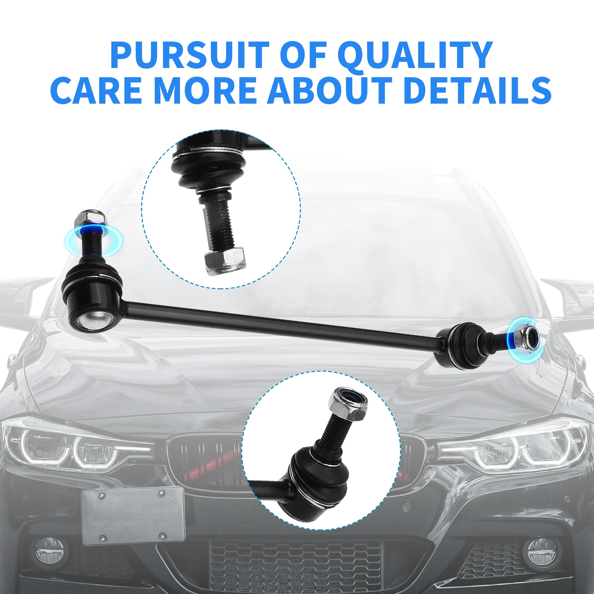 Rockplanet Stabilizer Front Sway Bar Link Kit Compatible with 2010-2018 Ford Flex Taurus Lincoln MKS MKT Sway Bar End Links, K75
