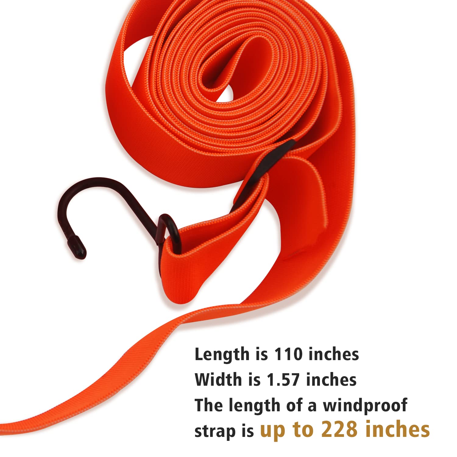 SEAZEN Car Cover Straps Wind Protector,3Pcs Elastic Adjustable Rope Protect Your Car Cover from Blowing Off in High Winds, Unive